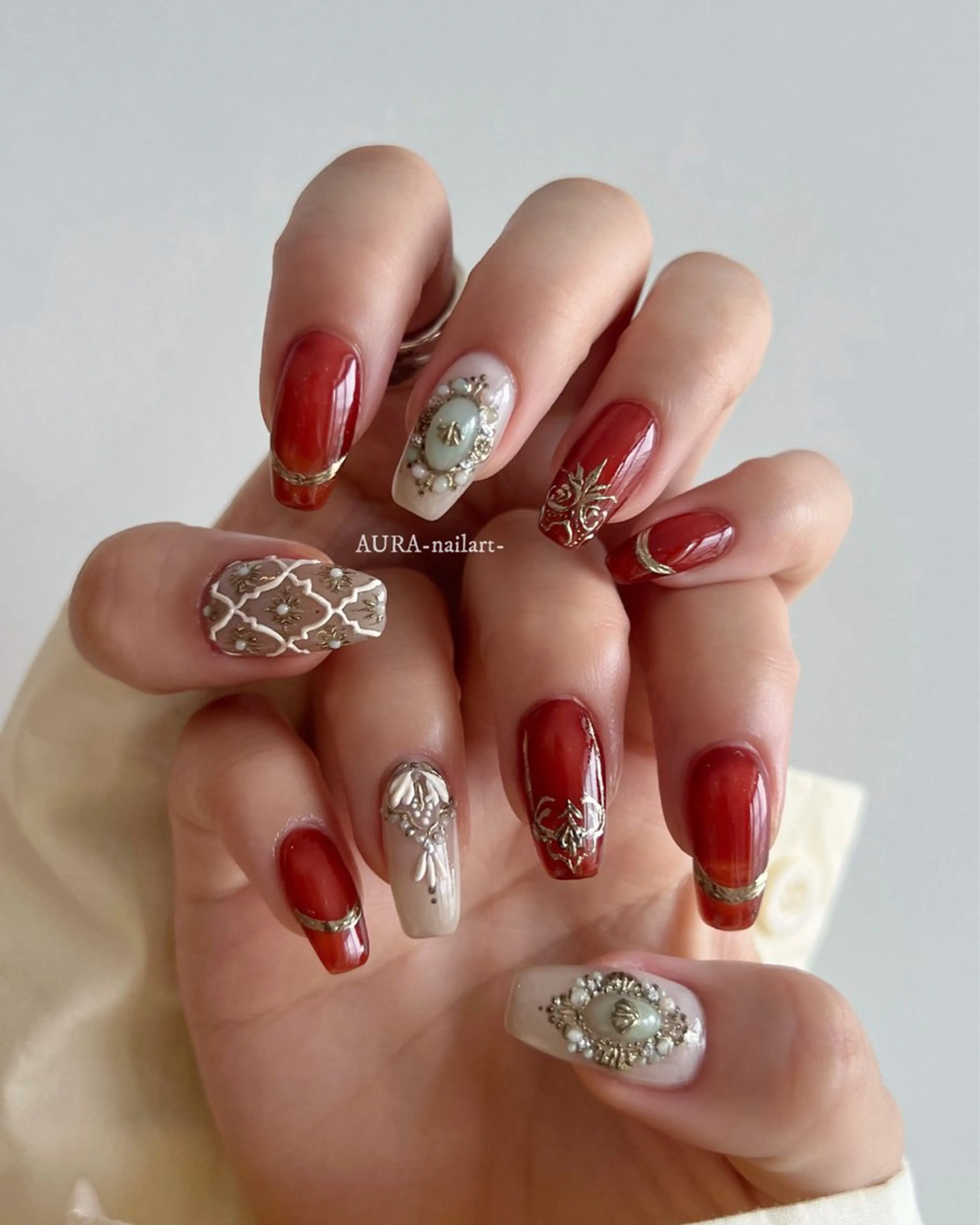 ネイル ハンドネイル AURA nailartのネイルデザイン