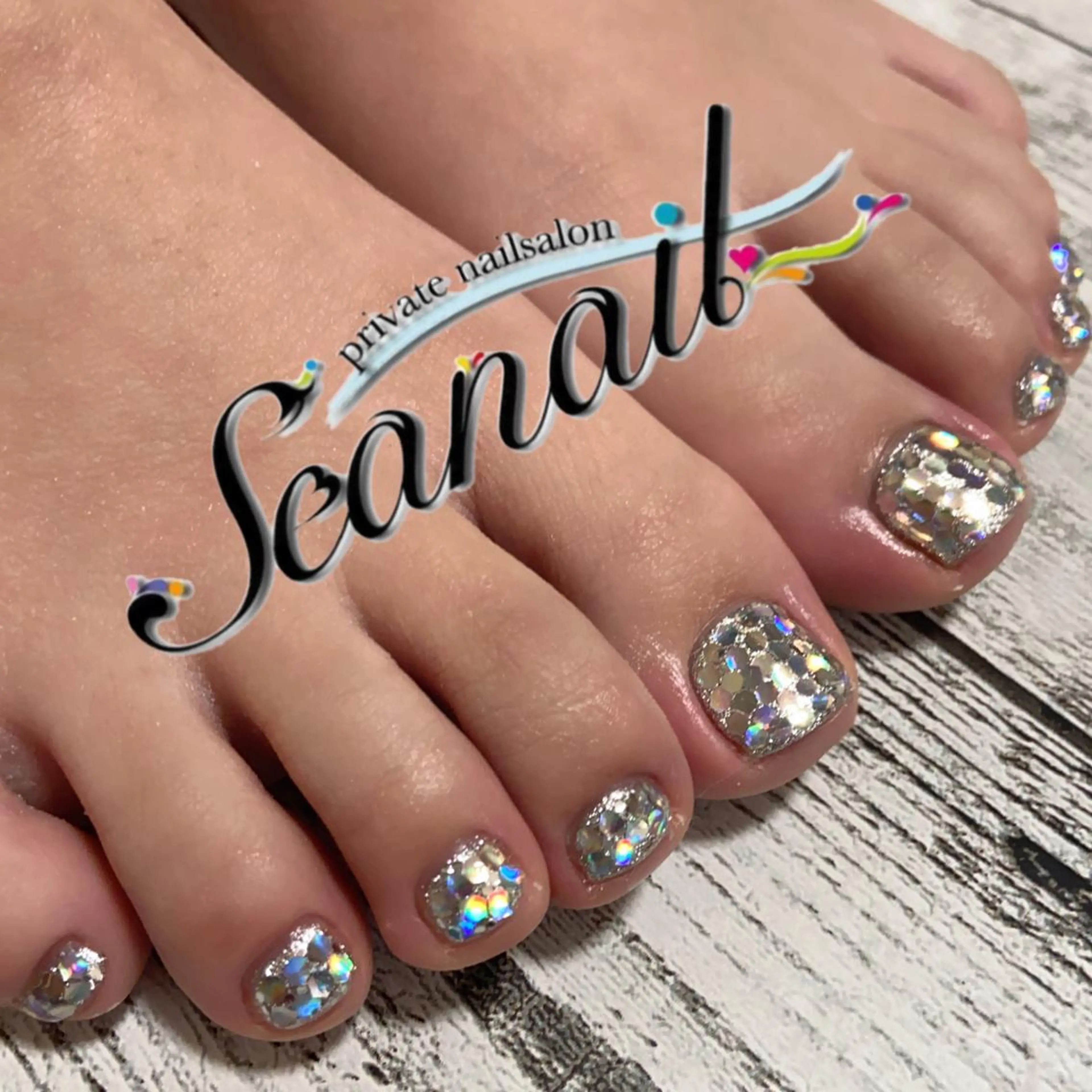 ネイル アートネイル フットネイル ジェルネイル ホログラムネイル 持ち込み 小尾 栞のネイルデザイン