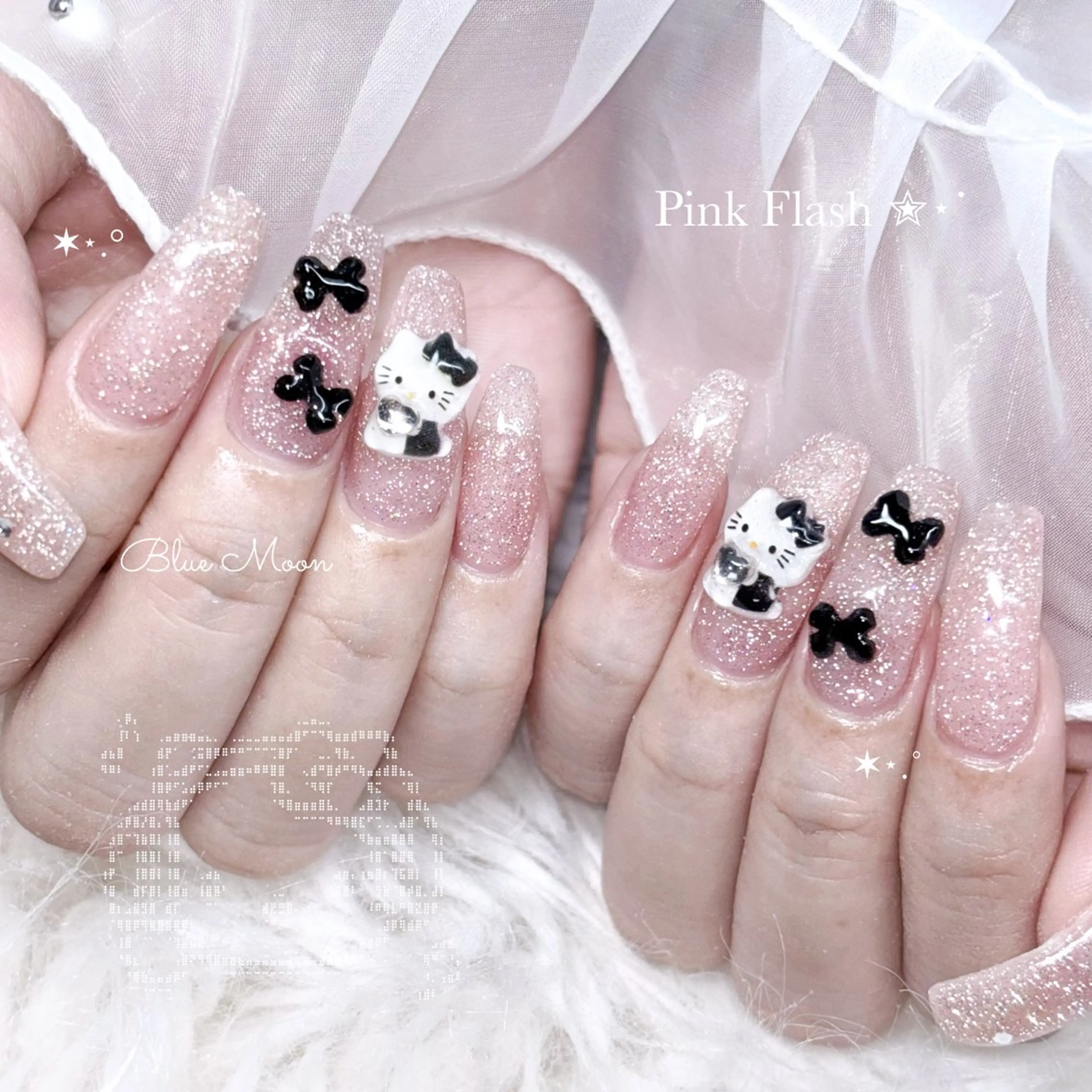 ネイル ハート リボン ハンドネイル フットネイル ハンドケア nail salon Blue Moonのネイルデザイン