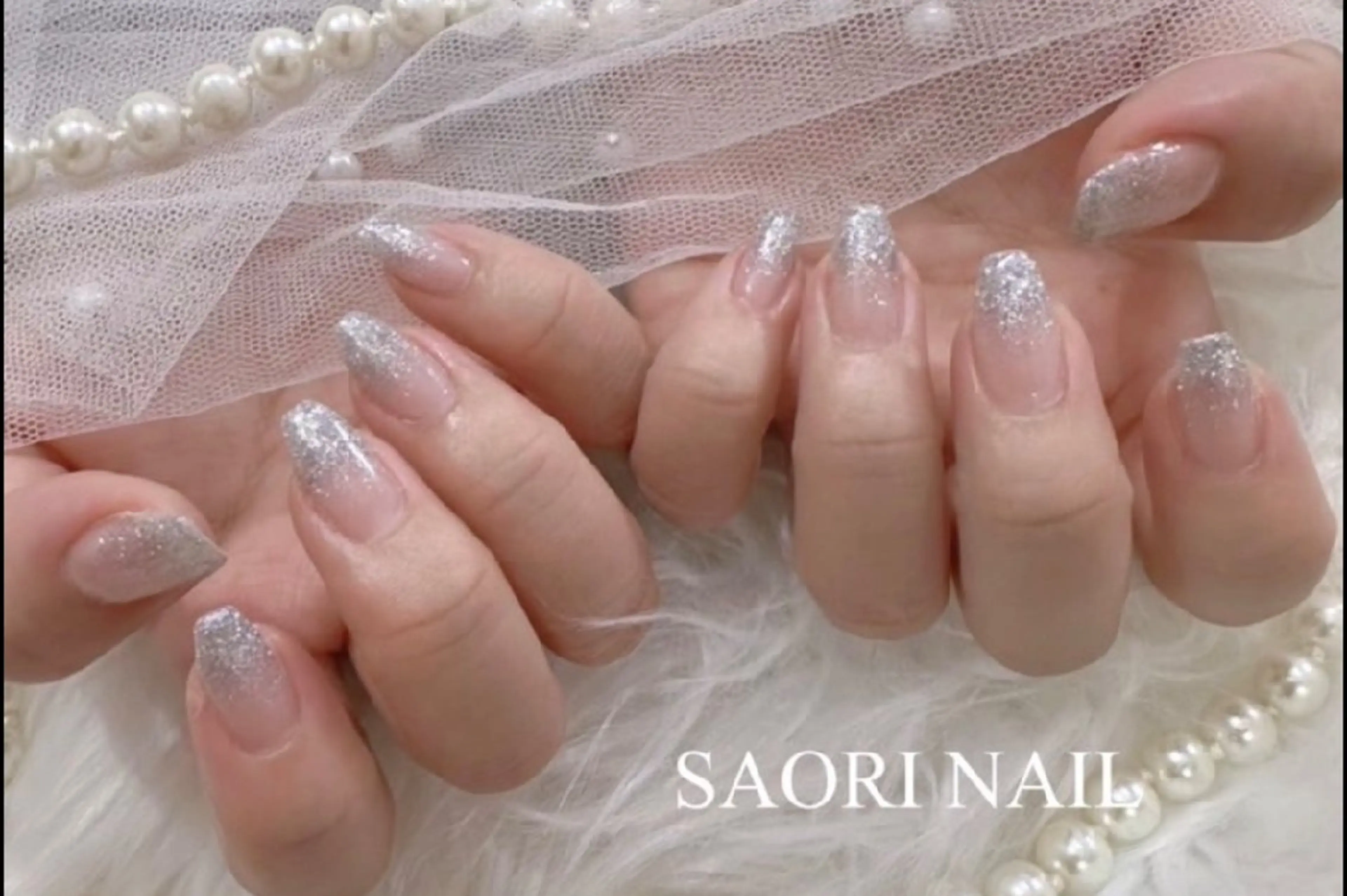 🎀ジェルチップの長さだし🎀ラメグラデの写真