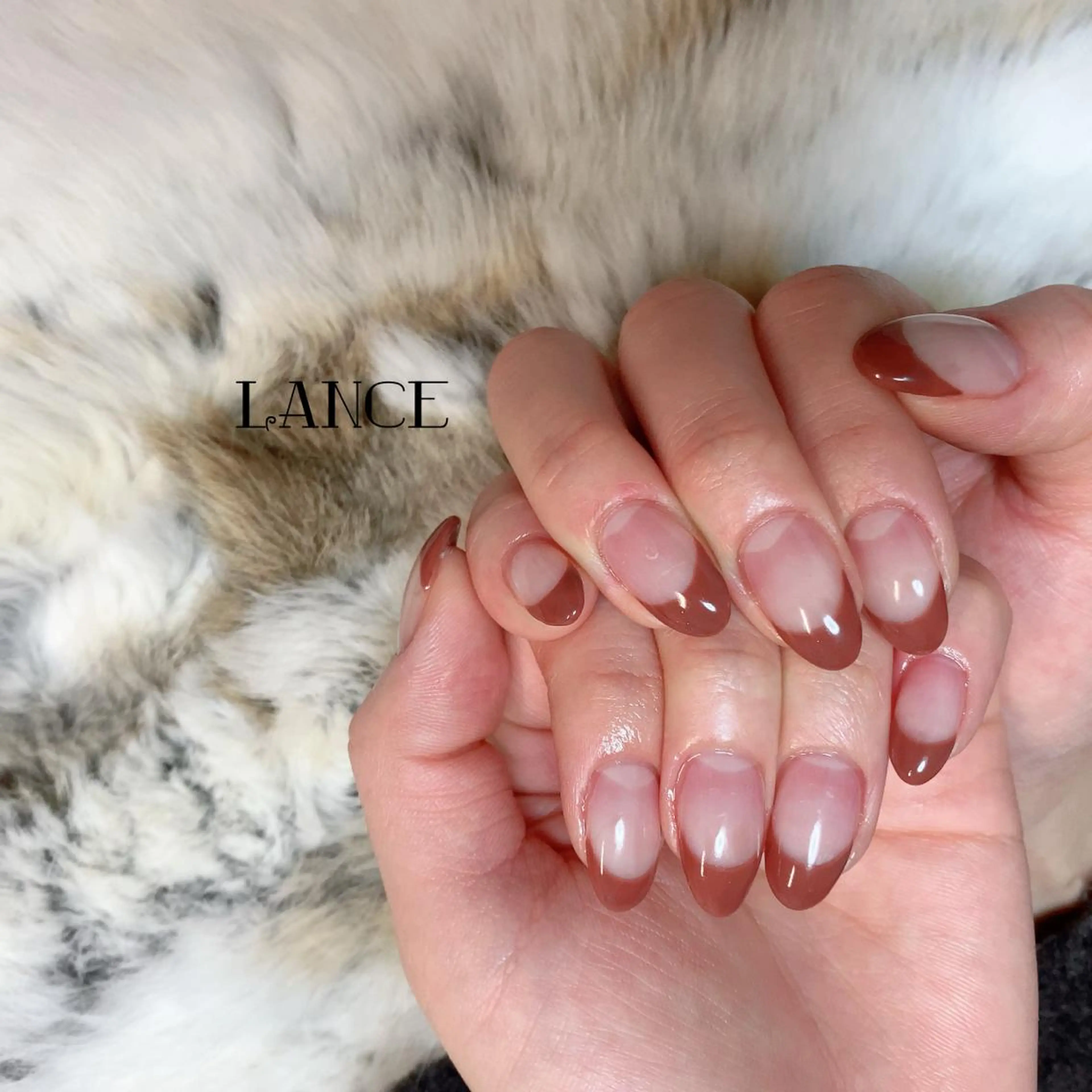ミディアム ネイル オーロラネイル フレンチネイル キラキラネイル マグネットネイル ワンホンネイル ハンドネイル Lance nailのネイルデザイン