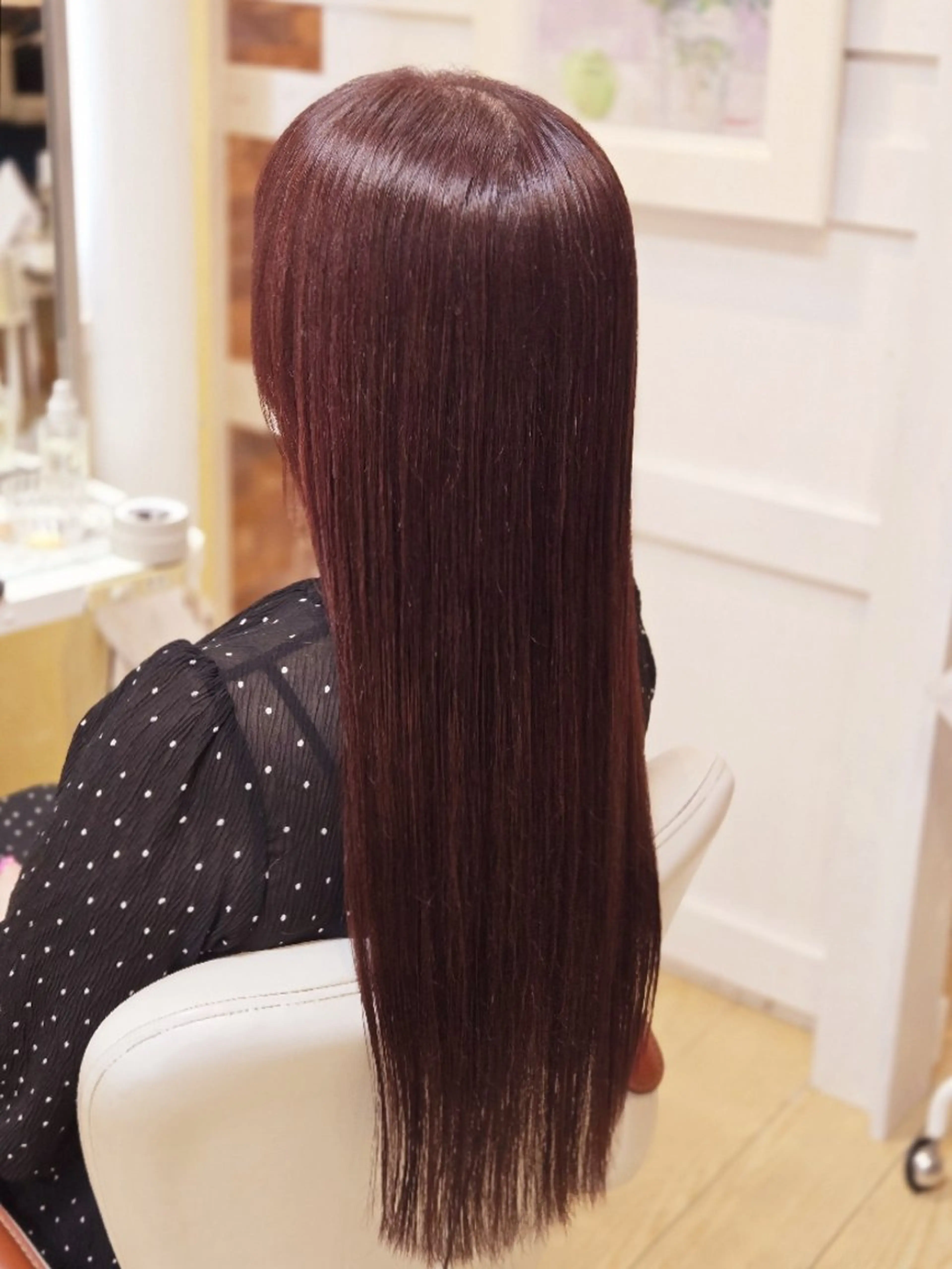 ロング カラー ピンクカラー 田中 牧子のヘアスタイル