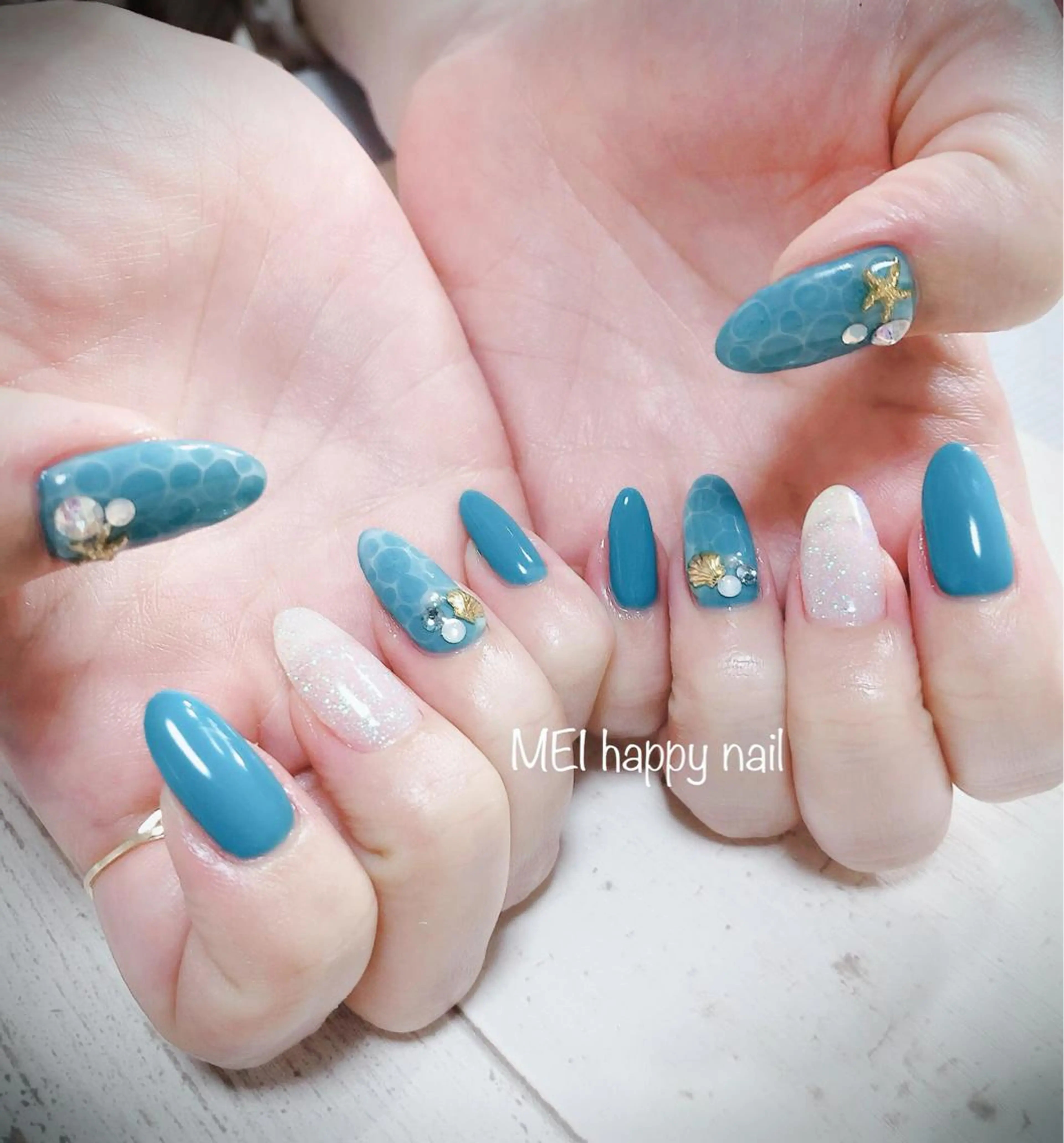 ネイル 北浦和 自爪育成ケアのネイルデザイン