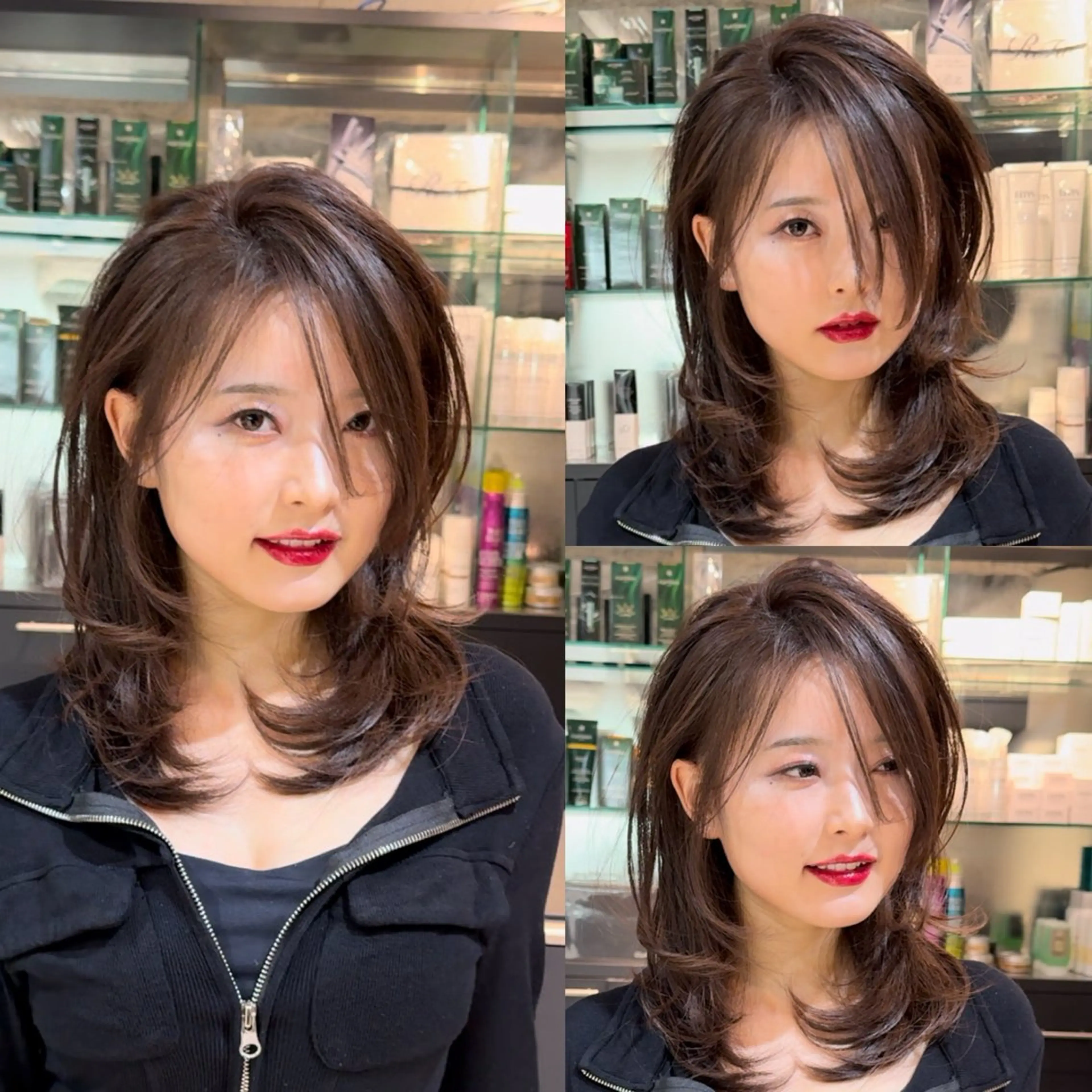 ミディアム カット ヘアカラー トリートメント レイヤーカット/ 堀匠吾のヘアスタイル