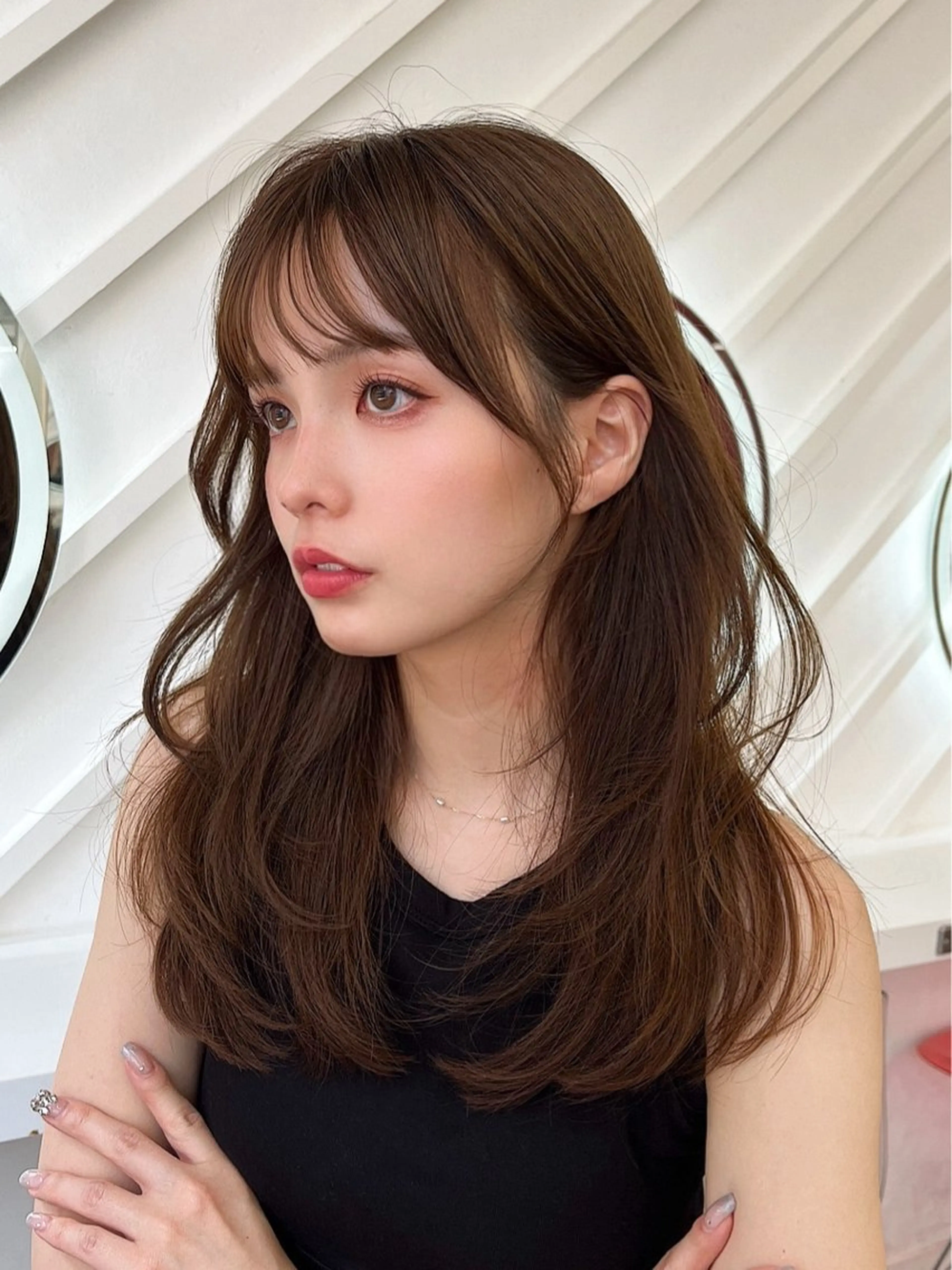 セミロング カラー 山崎/ボブ縮毛矯正 レイヤー髪質改善のヘアスタイル