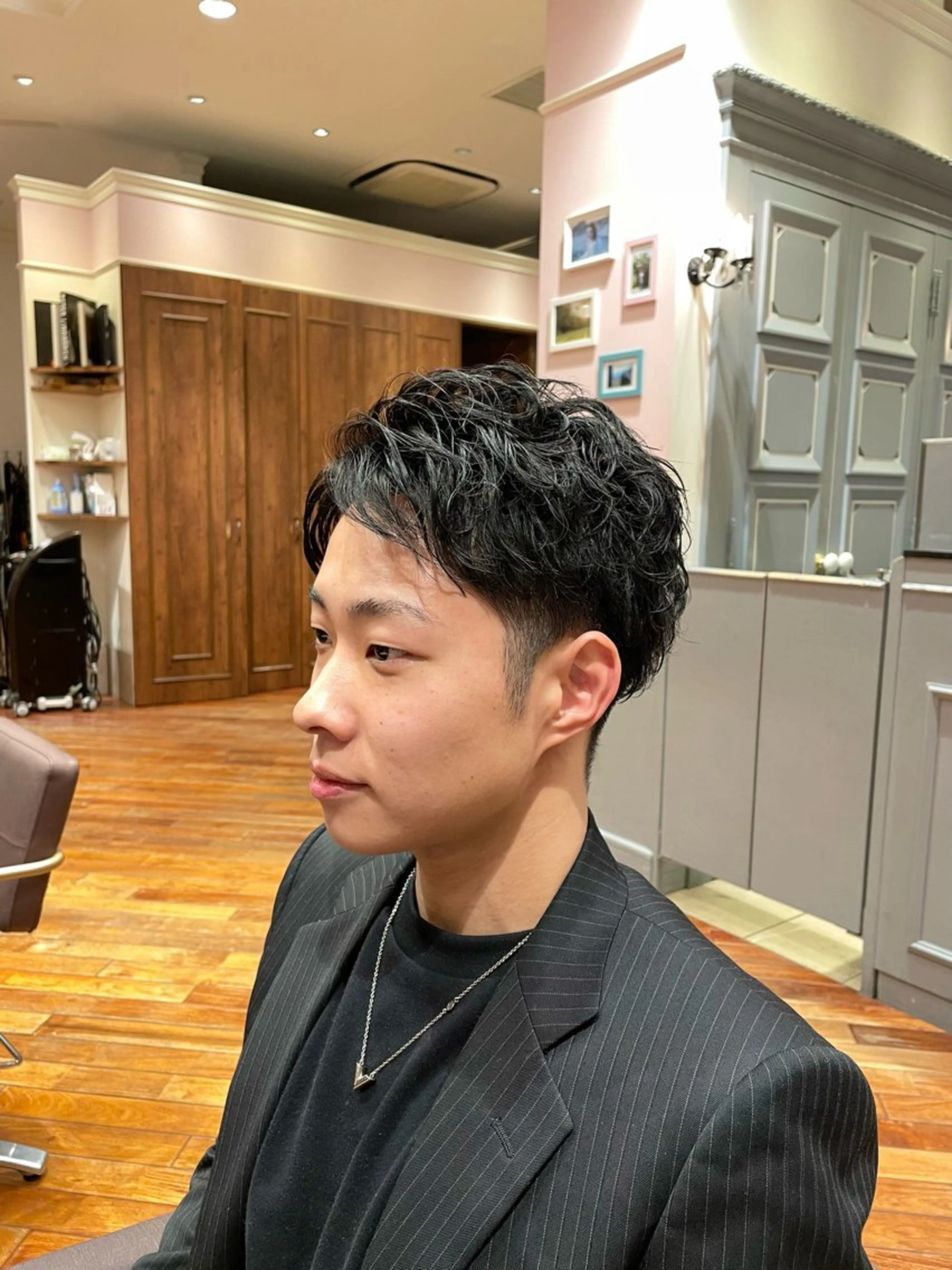 パーマ メンズ メンズパーマ 大阪梅田 稲葉利也斗のヘアスタイル