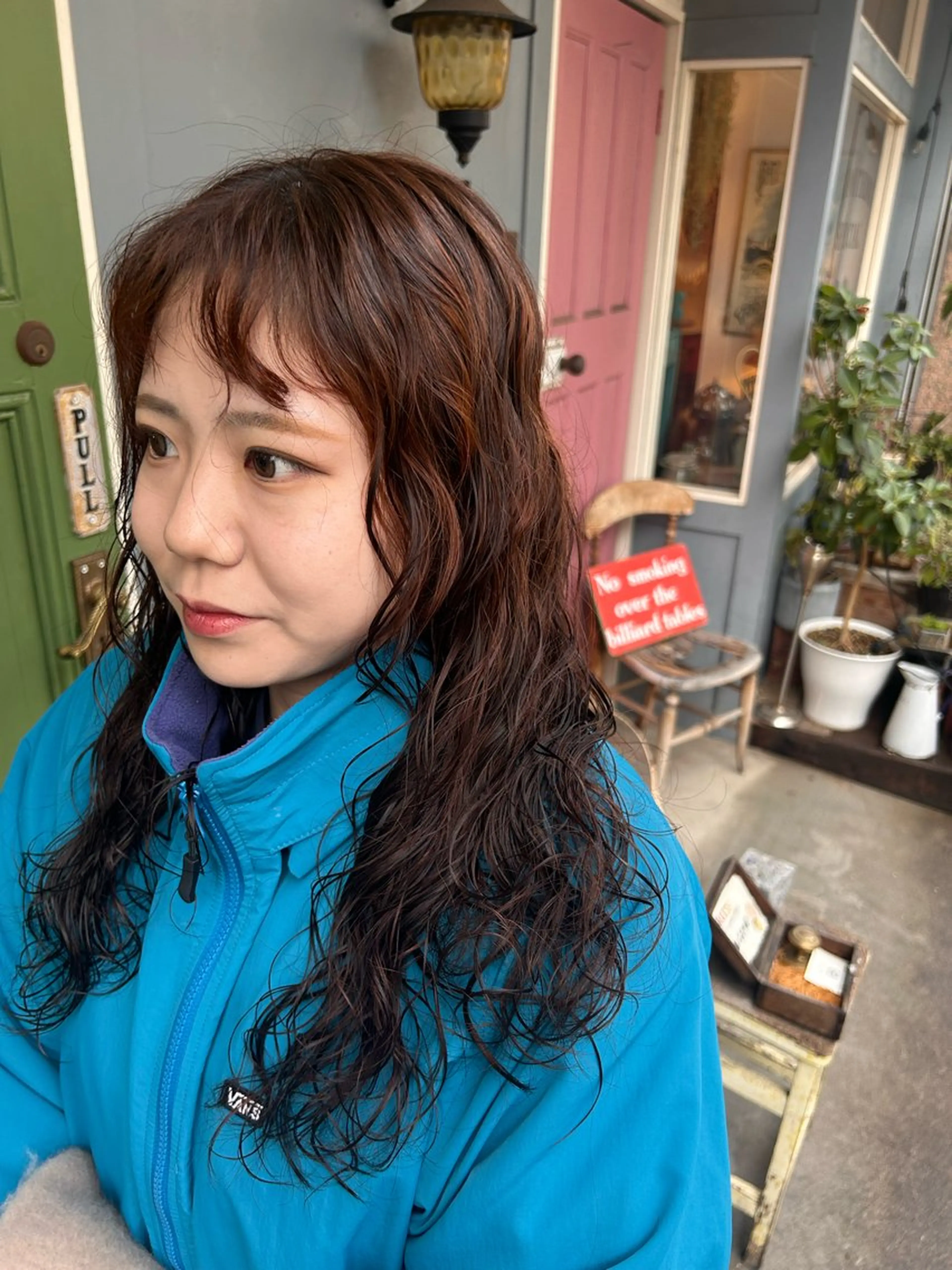 ロング パーマ カット パーマ トリートメント 清水千優/パーマ/透 明感カラー/メンズのヘアスタイル