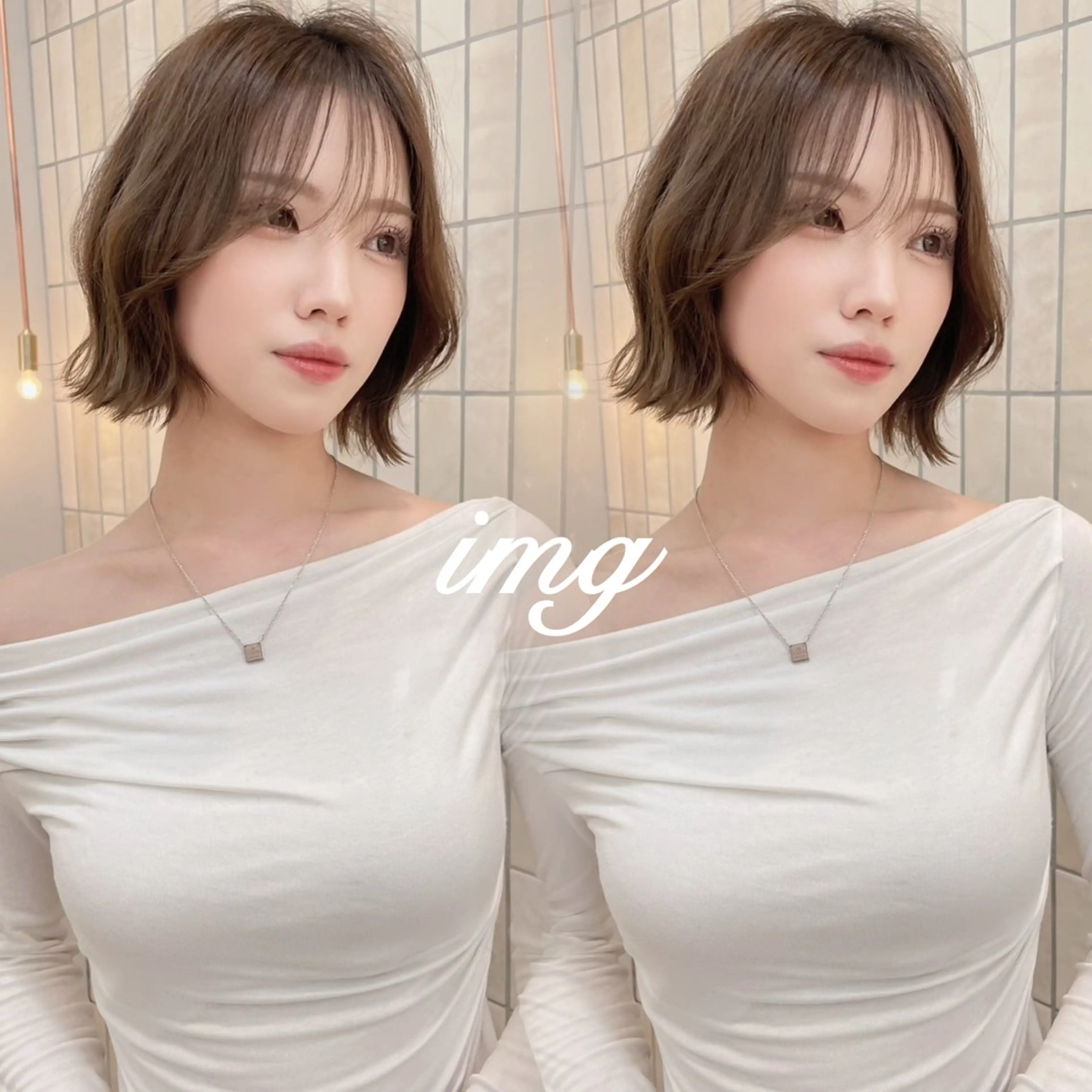 ミディアム Reve by lond所属・笑　璃  🎀／韓国 ／髪質改善／縮毛矯正のヘアスタイル