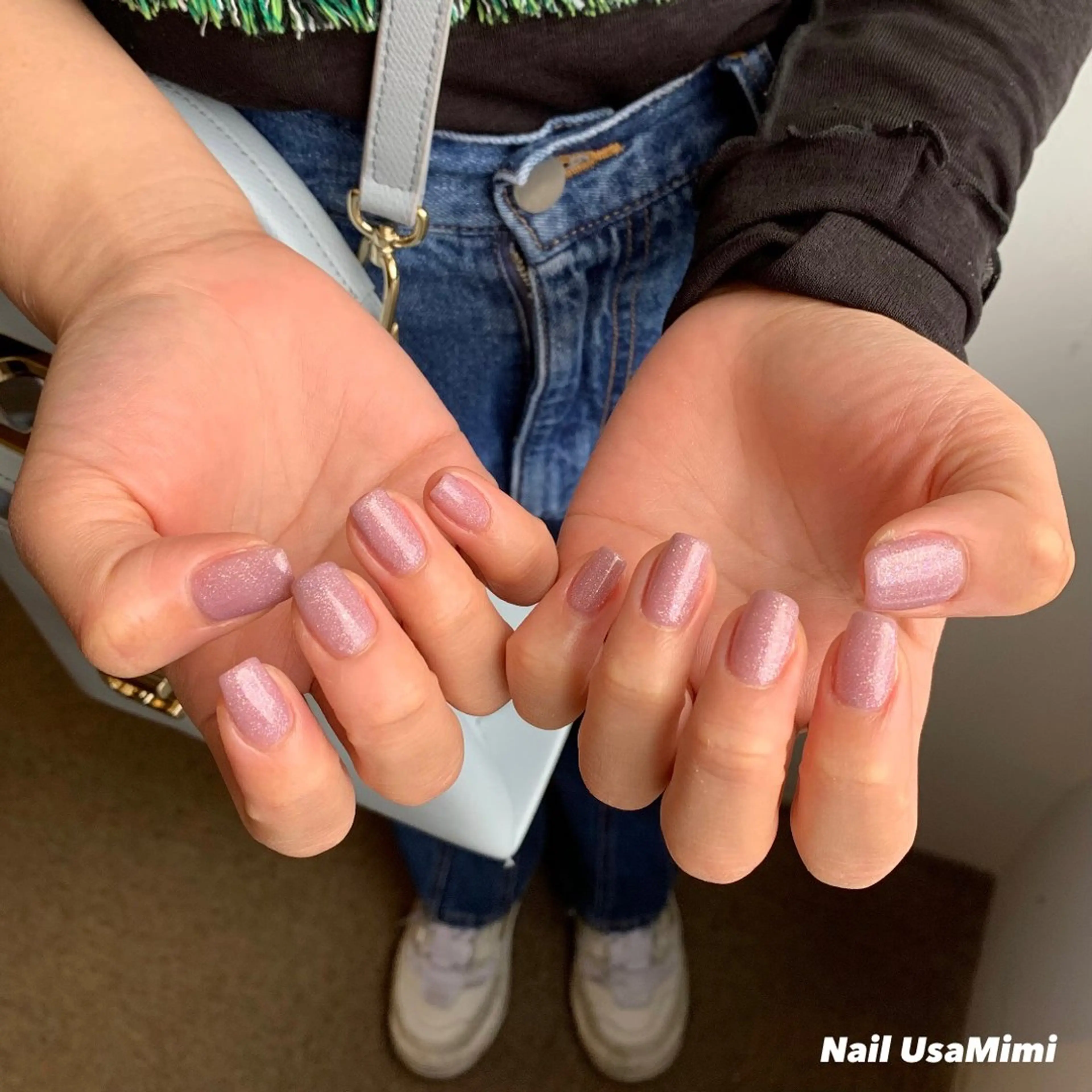 ネイル ジェルネイル マグネットネイル 持ち込み ワンカラーネイル パラジェル 本町ネイルNail UsaMimiのネイルデザイン