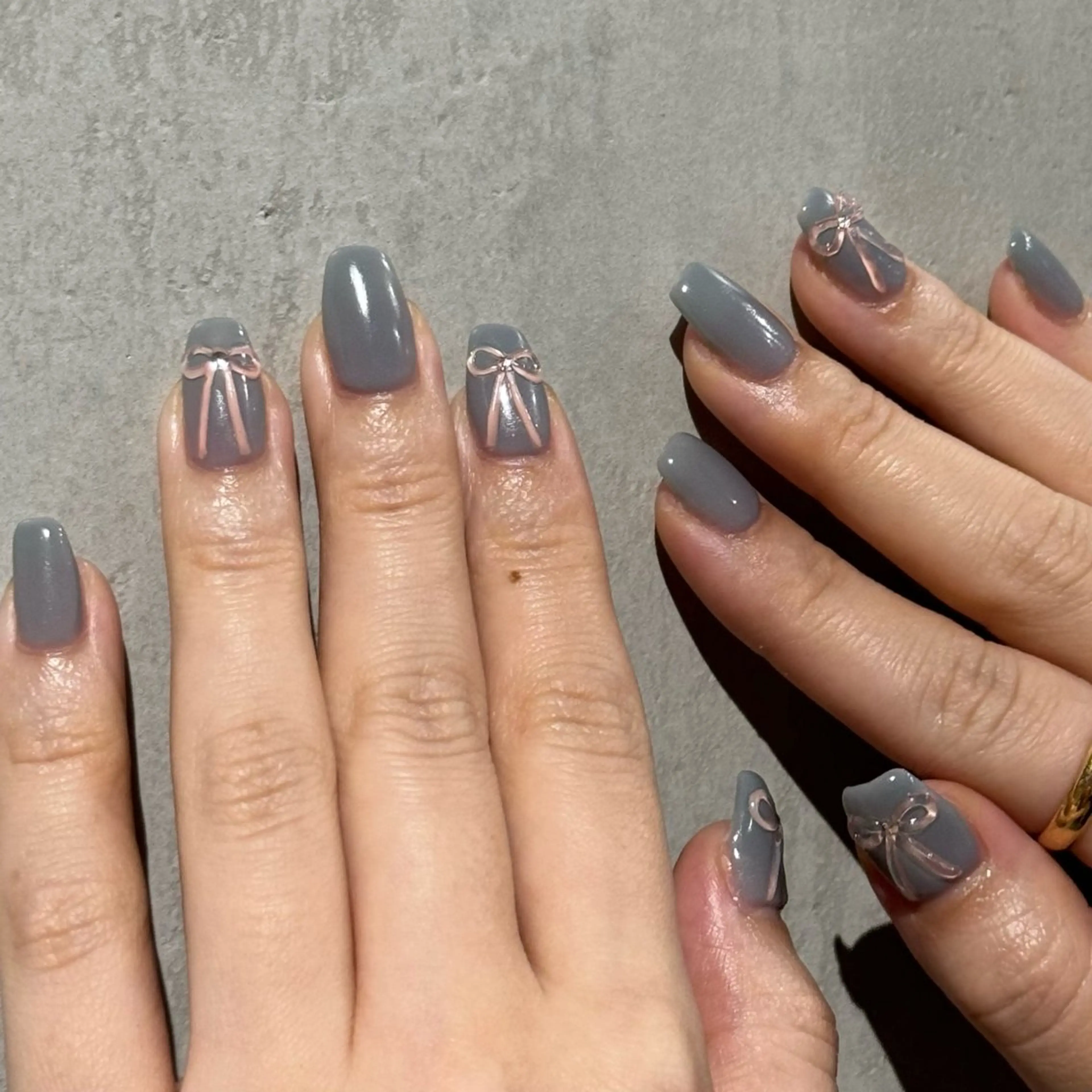 ネイル リボン ハンドネイル Tigris.所属・Tigris. sadamotoのネイルデザイン