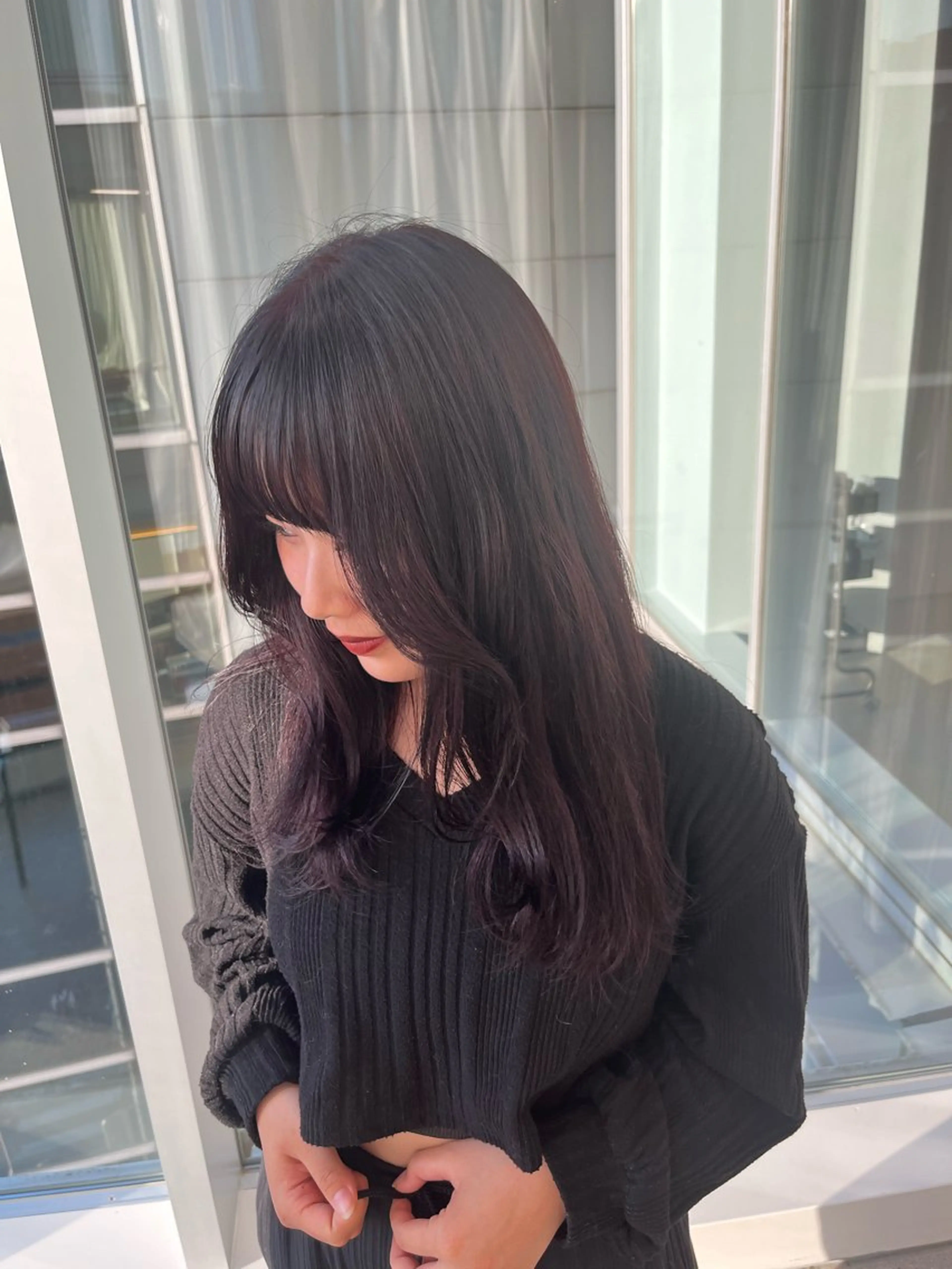 カラー ブリーチ ボルドーカラー ブラウンカラー ブリーチなしカラー レッドカラー ヘアカラー ヘッドスパ 無料カットモデル募集 ／ueno aiのヘアスタイル