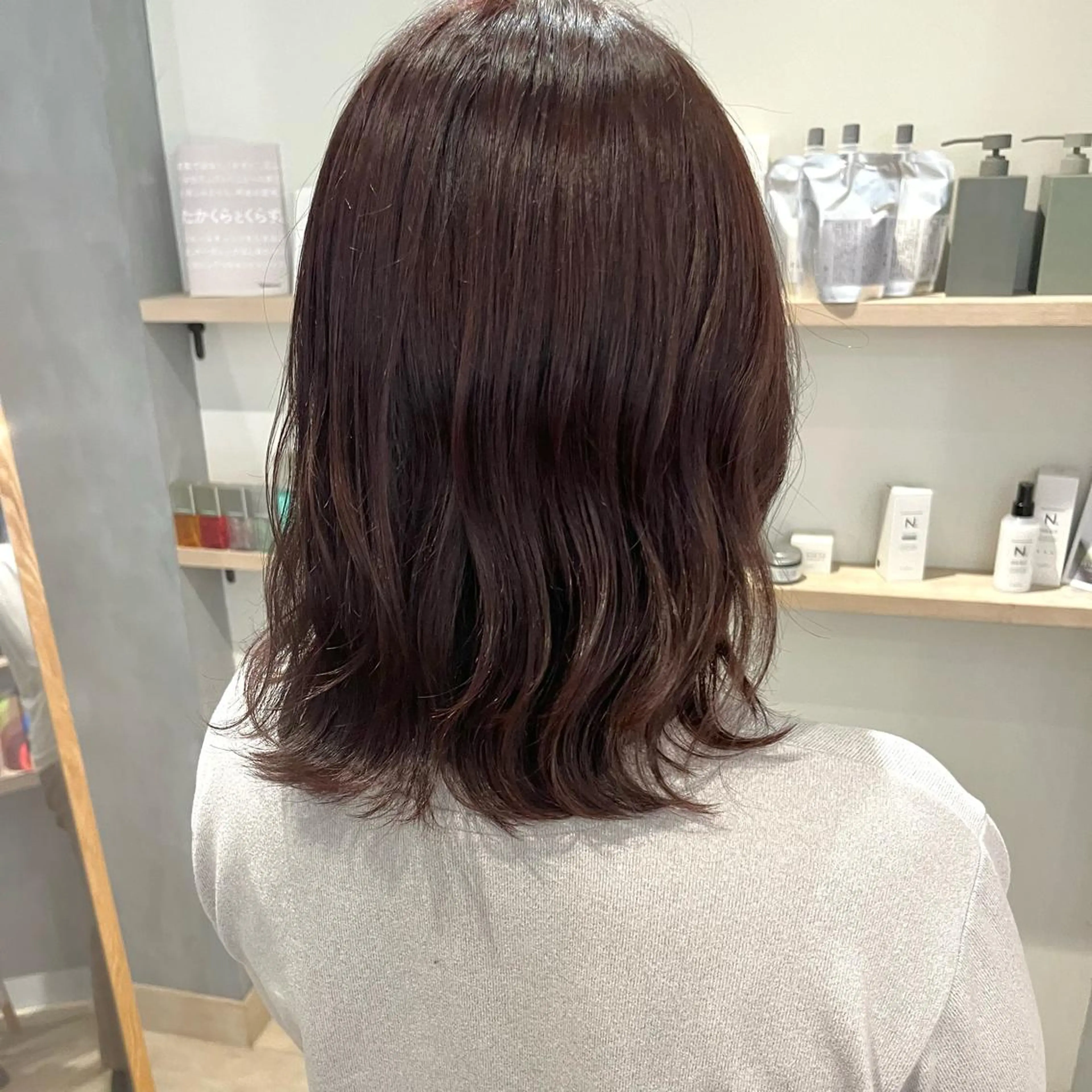 ミディアム カラー ブラウンカラー ピンクカラー ピンクブラウン ヘアカラー MAI ROCCO3rdのヘアスタイル