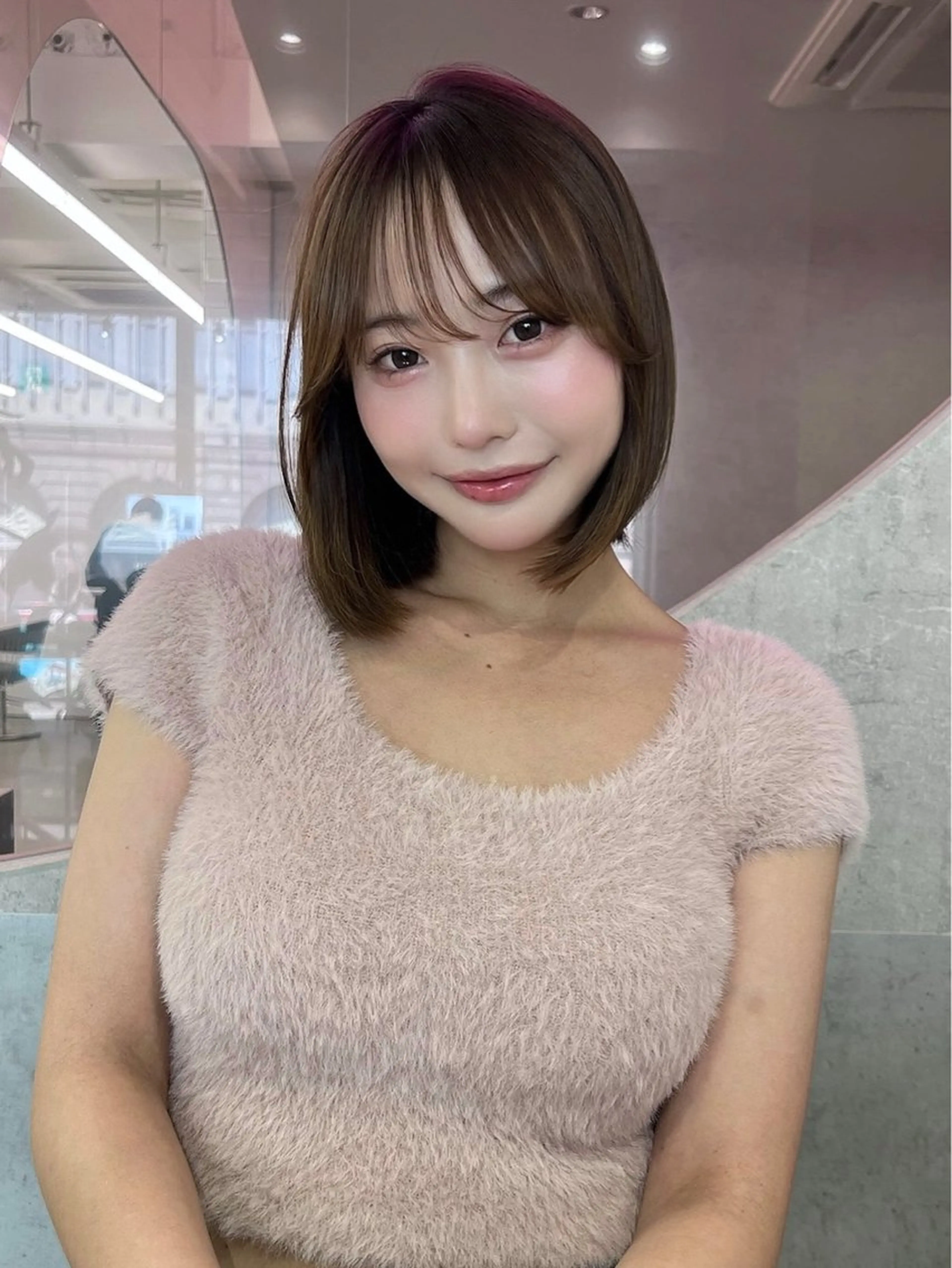 ミディアム カット ヘアカラー トリートメント 低ダメージカラー Yoshidaのヘアスタイル