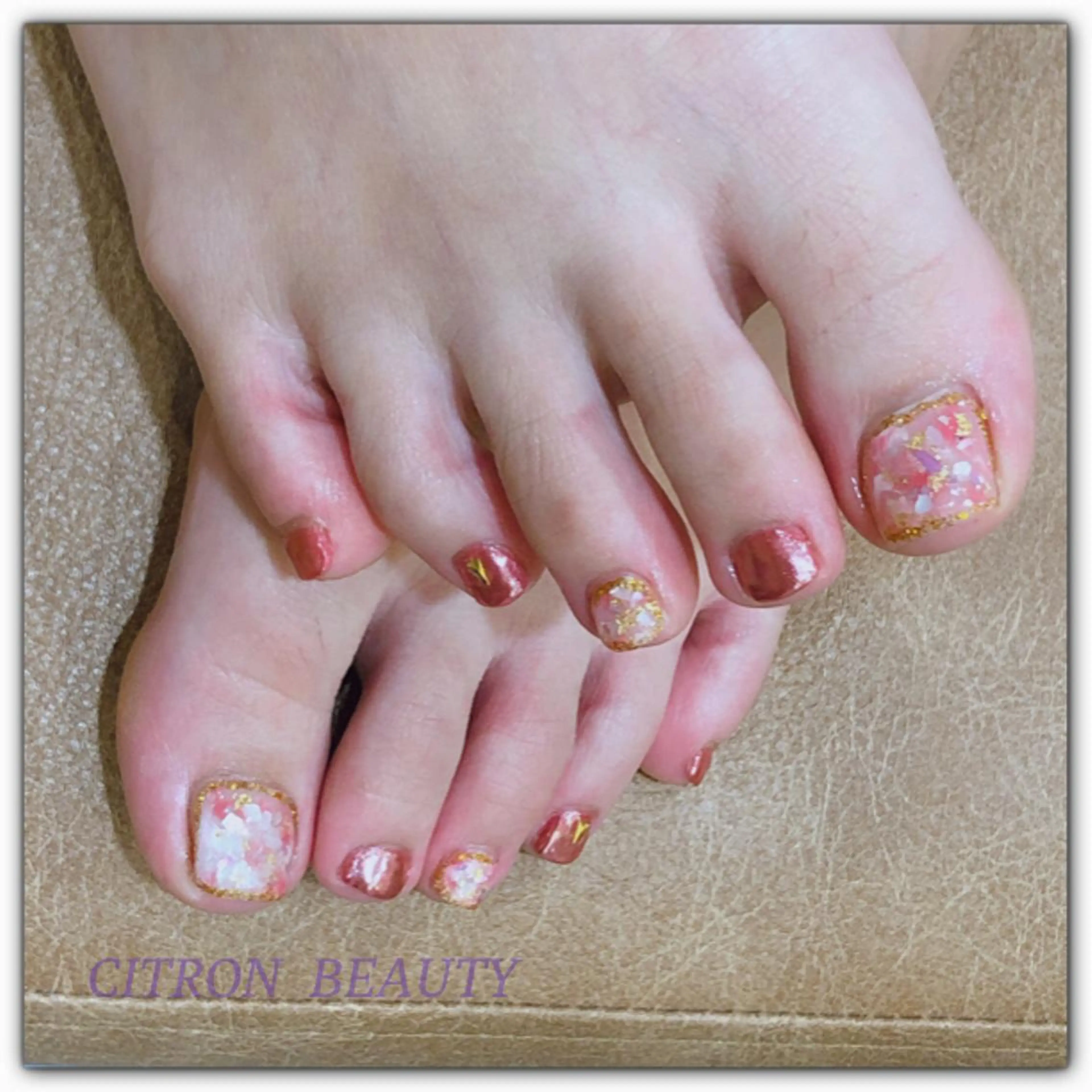 ネイル ミラーネイル ピンク CITRON NAIL💅練習生のネイルデザイン