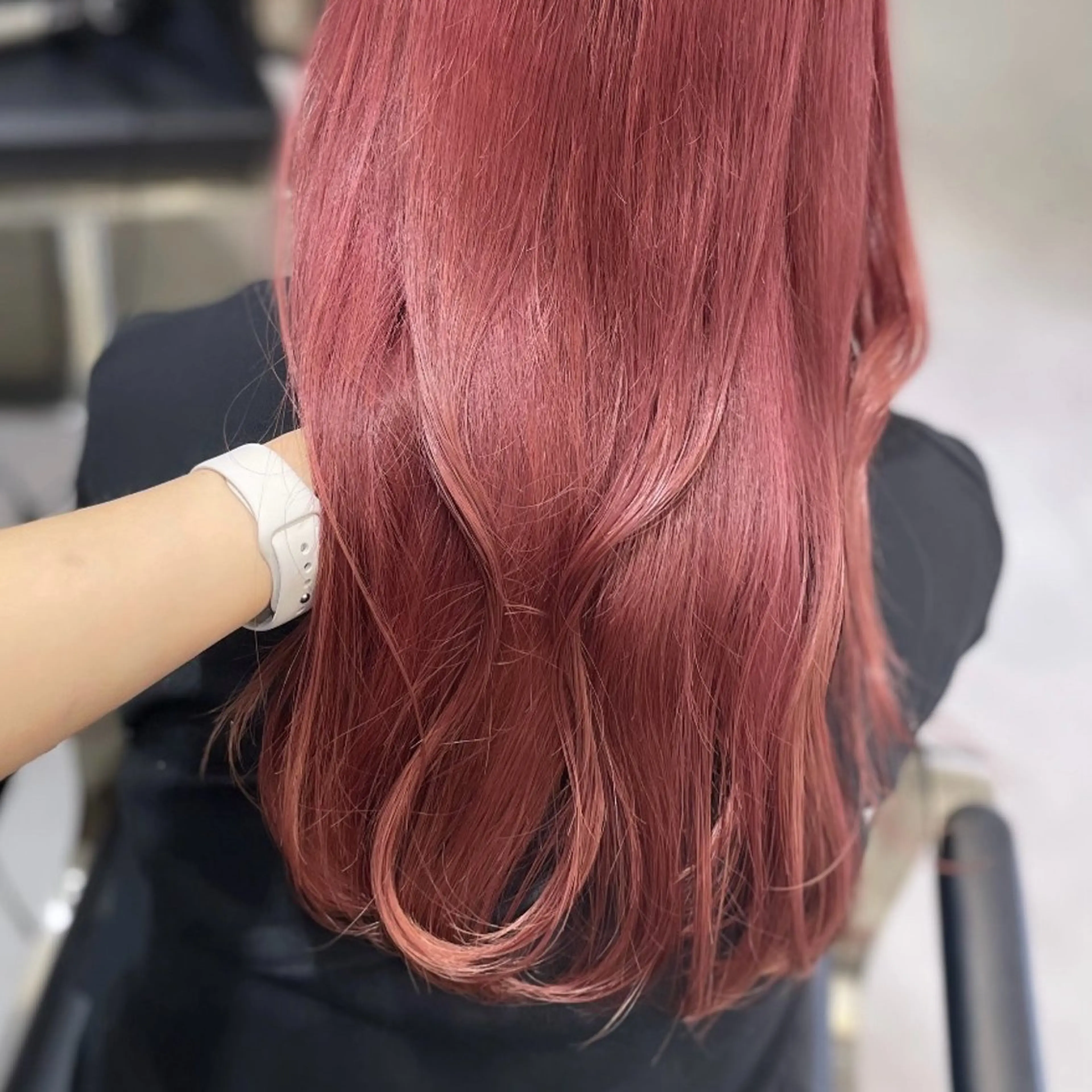 ロング カラー ピンクカラー 髪質改善 レイヤーカット カット ヘアカラー Rui/透明感カラー 暖色/レイヤーカットのヘアスタイル