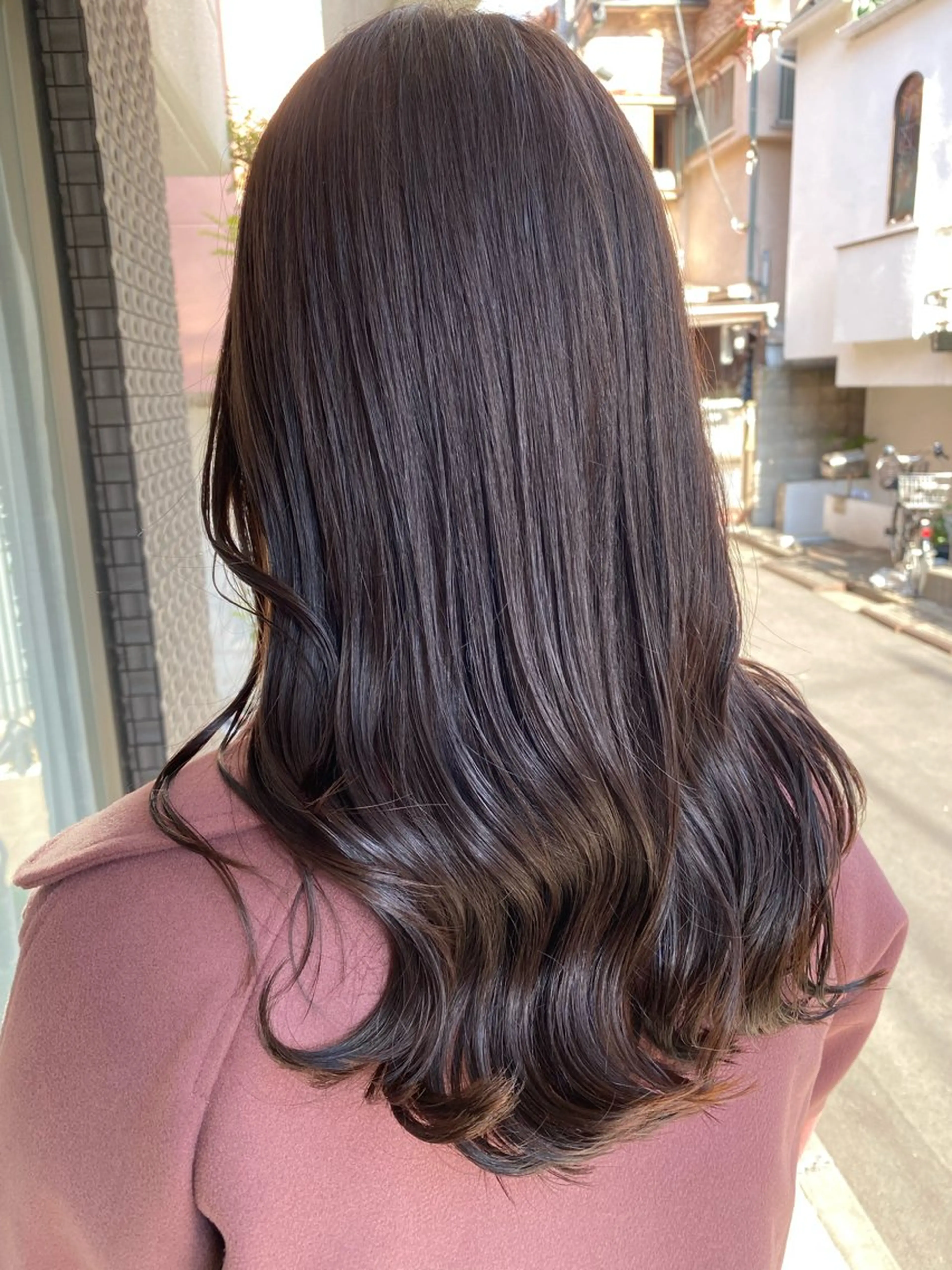 セミロング カラー グレージュ カット ヘアカラー ヘッドスパ グレージュ/透明感/ 韓国ヘア/RISAのヘアスタイル