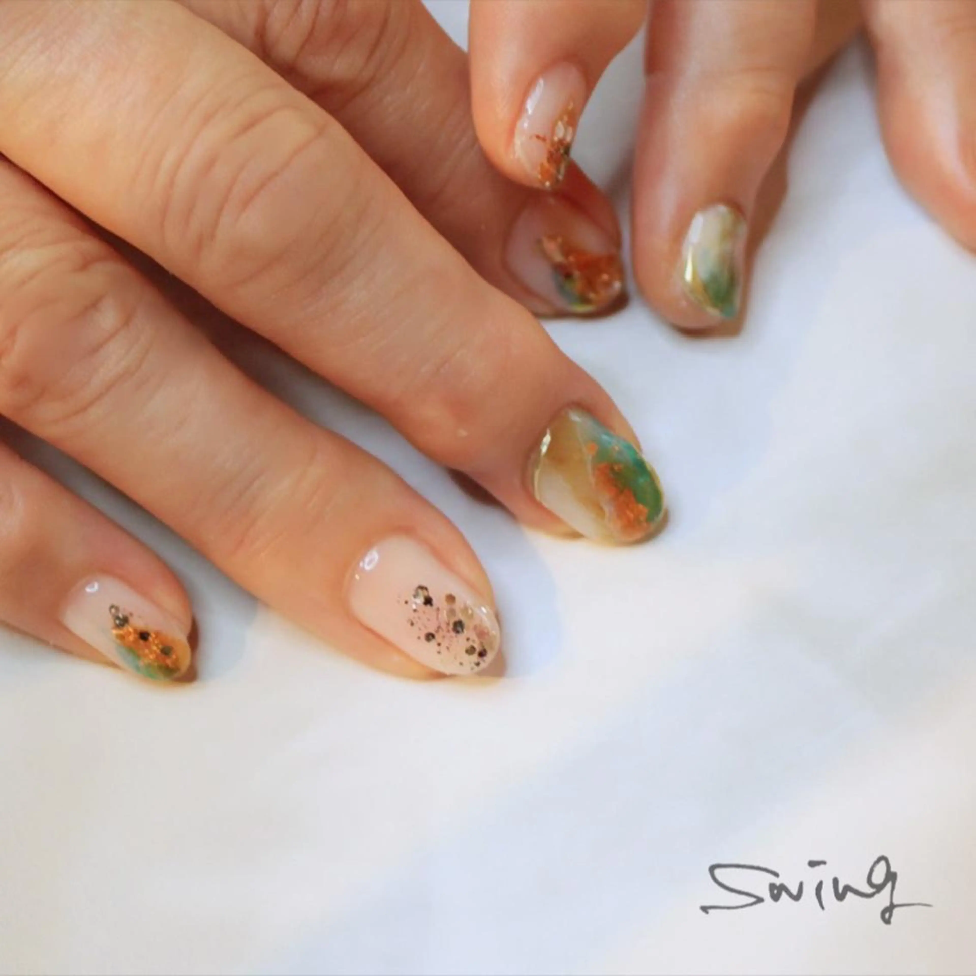 ネイル グリーン SWING Nail Salon所属・Yoshida Takakoのネイルデザイン