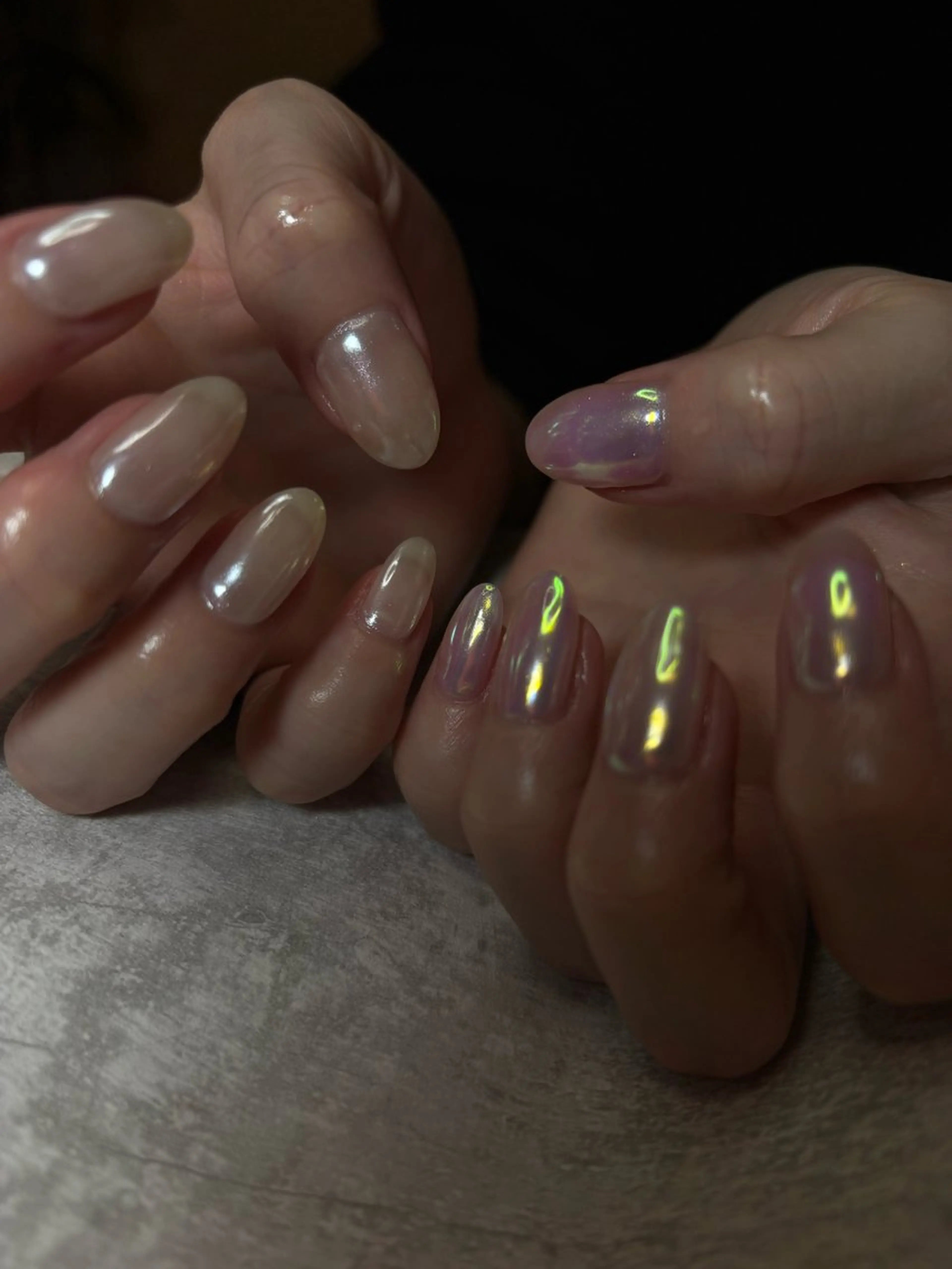 ネイル オーロラネイル ワンカラーネイル ホワイト BEAUTY GARDEN 【nail salon unseul】所属・nana .のネイルデザイン