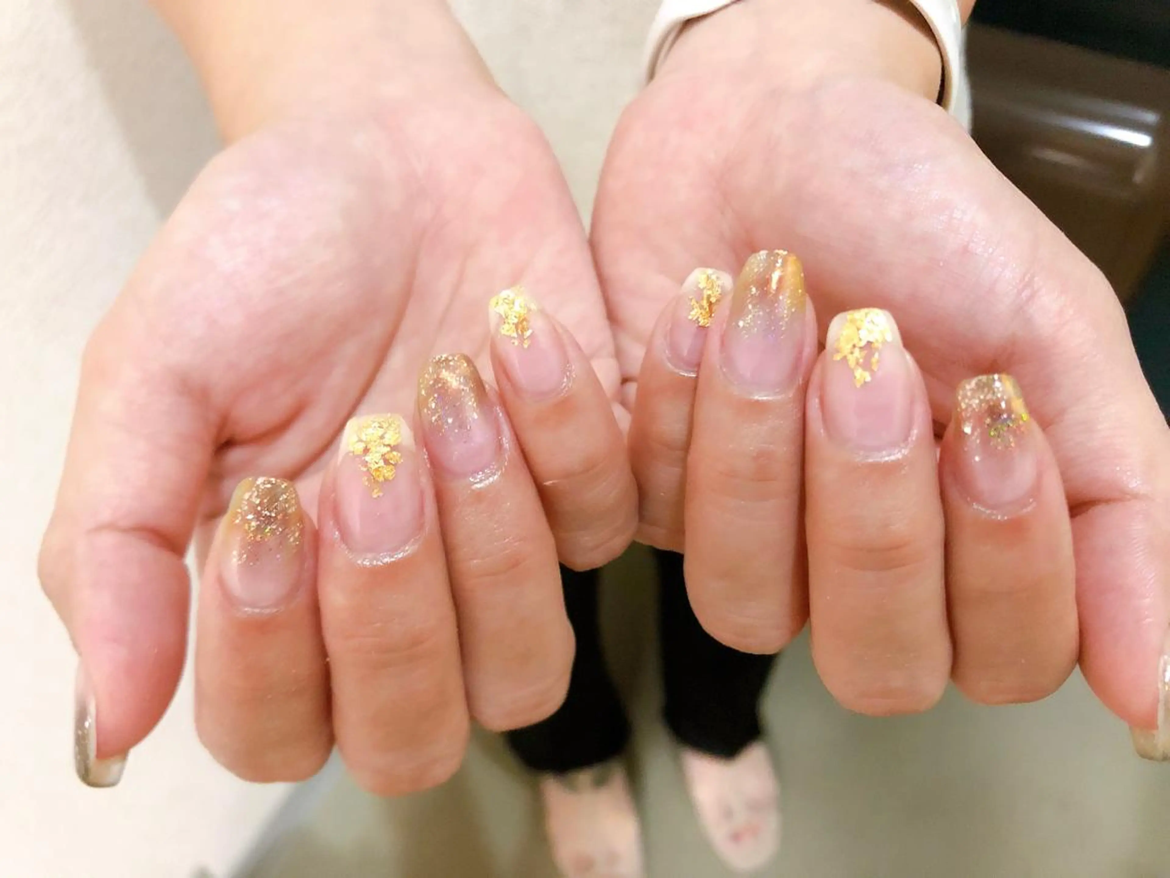 ネイル グラデーション ミラーネイル ハンドネイル Mogu nail 二子玉川のネイルデザイン