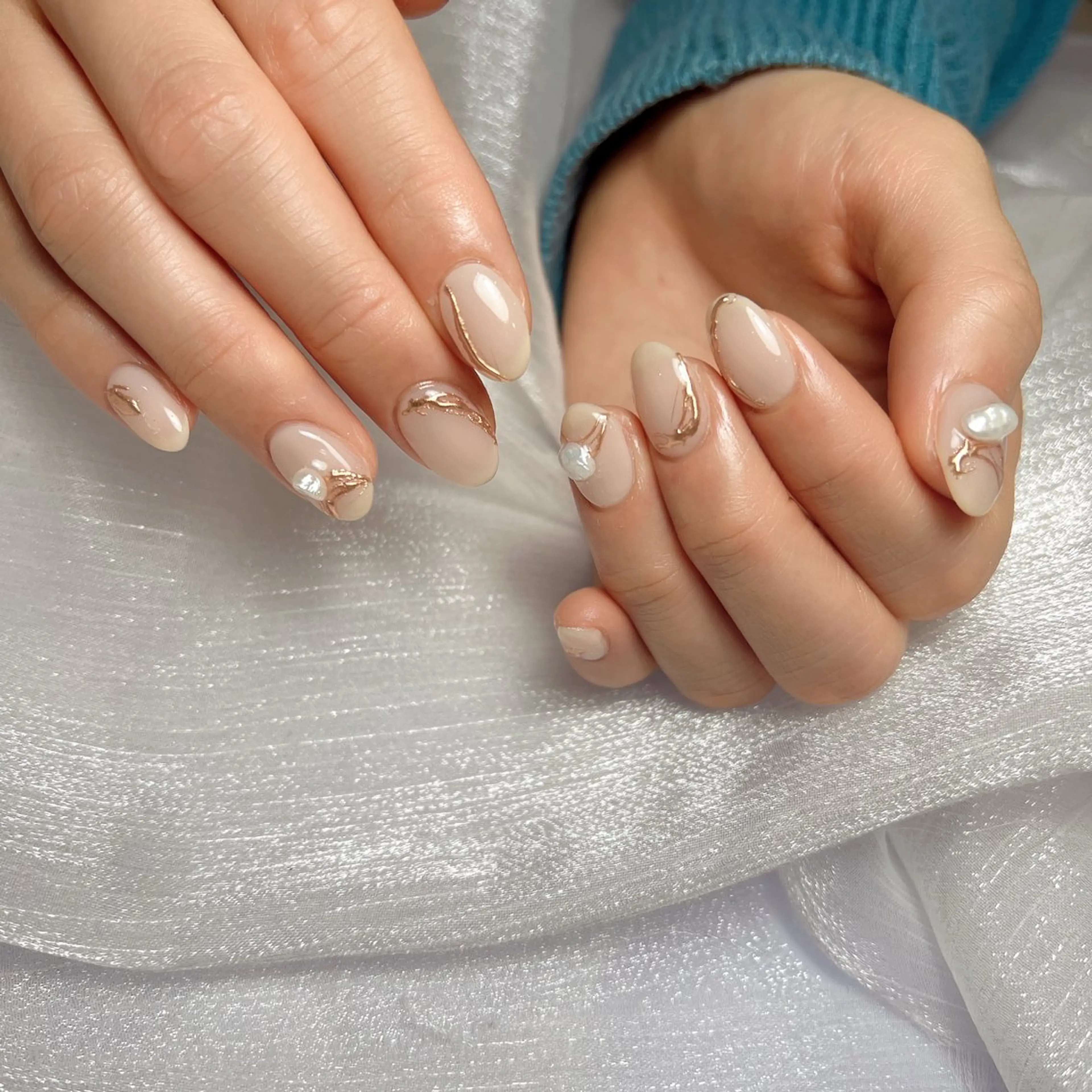 ネイル 長さ出し フットネイル フレンチネイル ガラスフレンチ グラデーション ハンドネイル M2beauty Renaのネイルデザイン