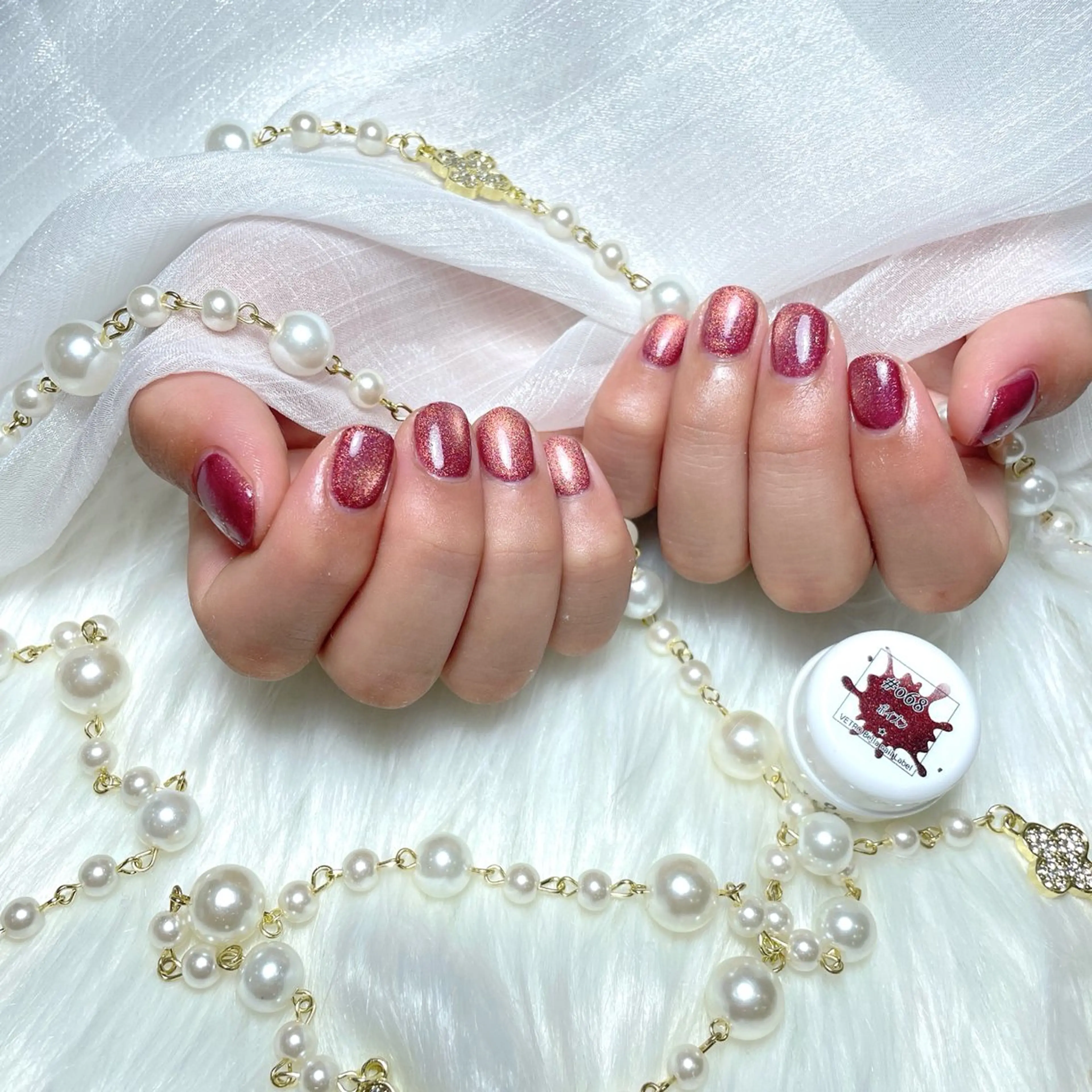 ネイル マグネットネイル マグネットワンカラー ワンカラーネイル 赤色 M2 beauty Hoshinaのネイルデザイン