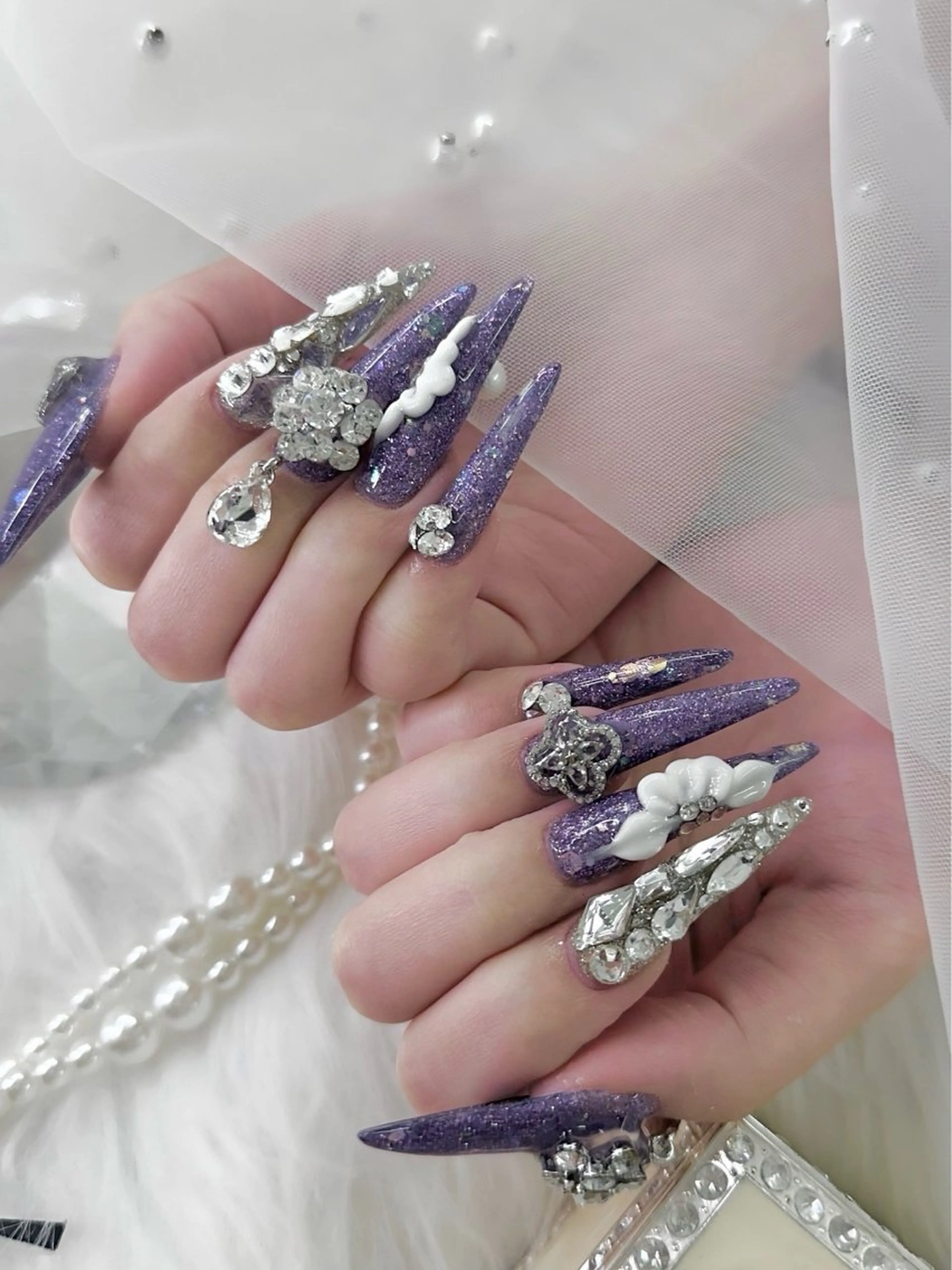 ネイル 長さ出し フットネイル ジェルネイル キラキラネイル 韓国ネイル ハンドネイル TIDY M&Mのネイルデザイン