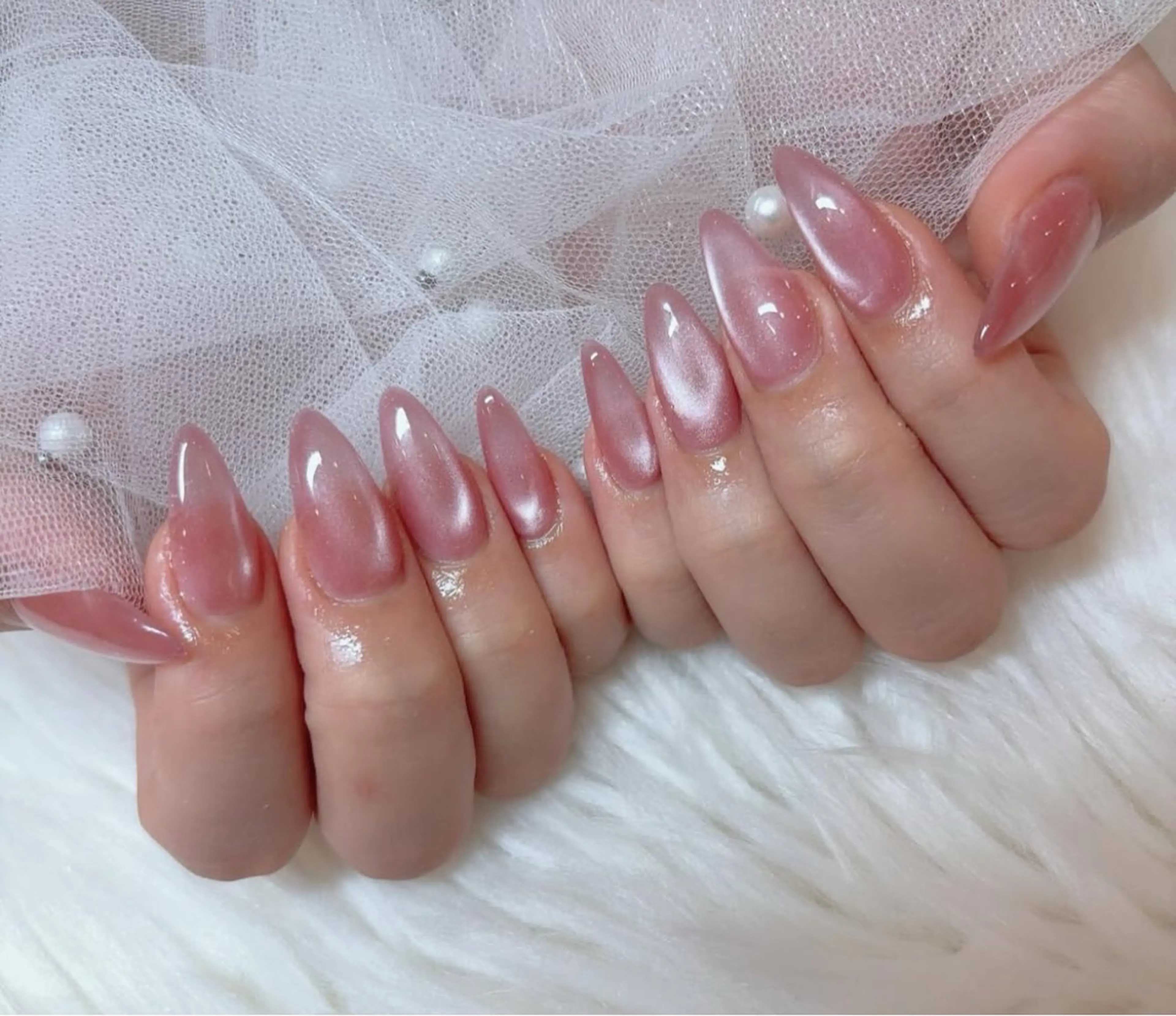 ネイル アートネイル フレンチネイル ジェルネイル キラキラネイル ニュアンスネイル ハンドネイル Ryunail所属・Ryu Nail NekoChanのネイルデザイン