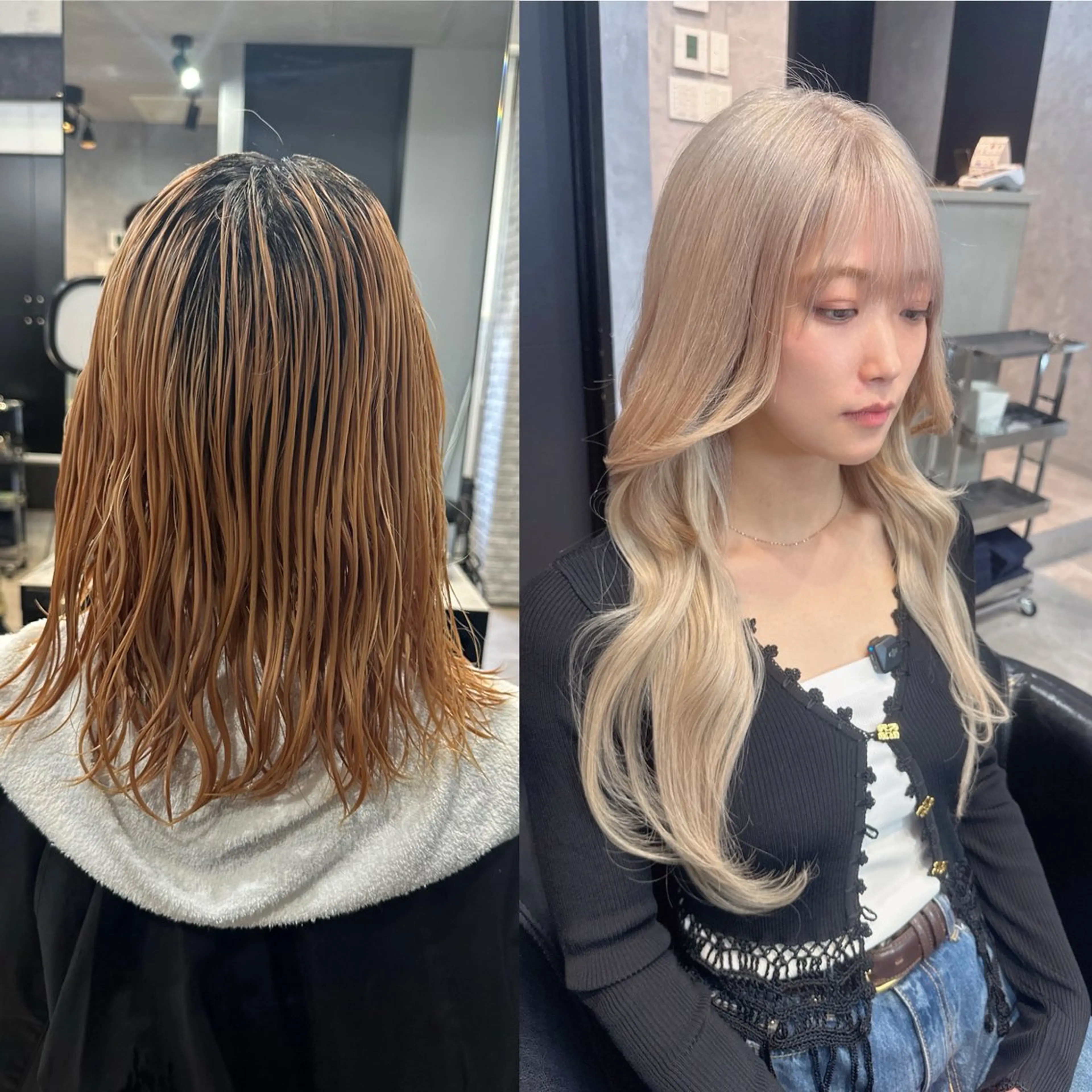 ロング カラー プルエクステ ベージュカラー ハイトーンカラー ホワイトベージュ ボブ ヘアカラー エクステ 🪡プルエクステ🪡 カラエク評価◎ユウゴのヘアスタイル