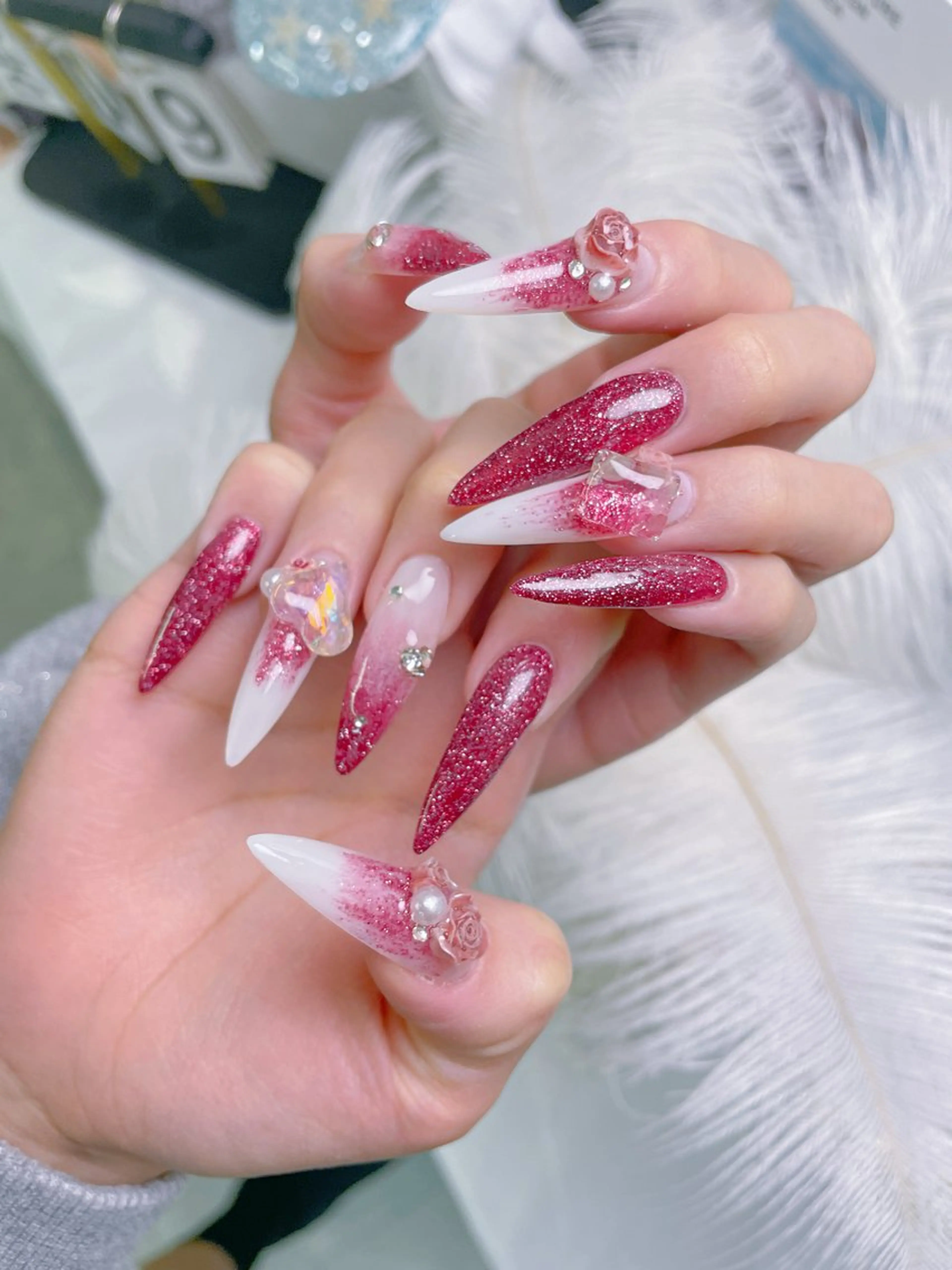 ネイル ハート 韓国ネイル 夏ネイル ワンホンネイル 冬ネイル ハンドネイル Melody Nail所属・Melody 3D/スカルプ専門店のネイルデザイン