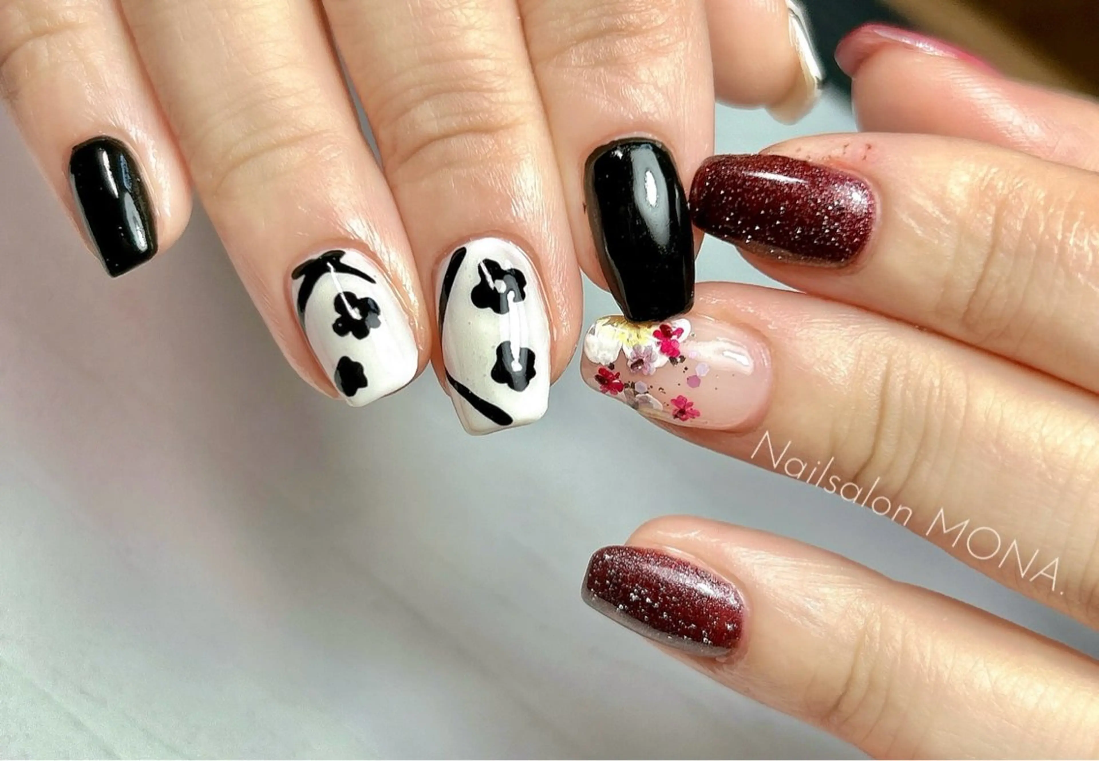 ネイル アートネイル フラッシュネイル 春ネイル Nailsalon MONA.のネイルデザイン