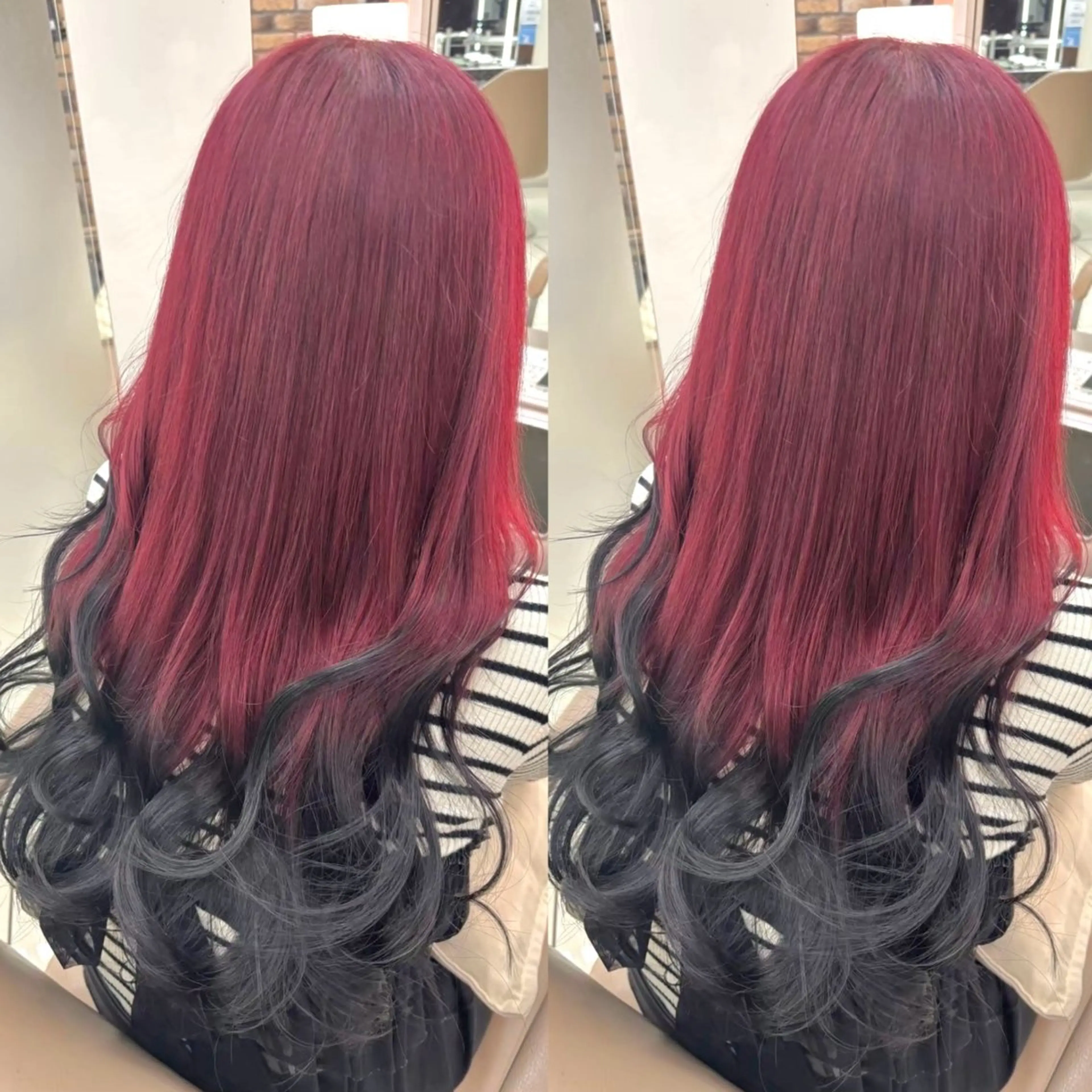 カラー ブリーチ レッドカラー ヘアカラー ヘアメ🎀エクステ 🪽横浜/しほ🧸のヘアスタイル