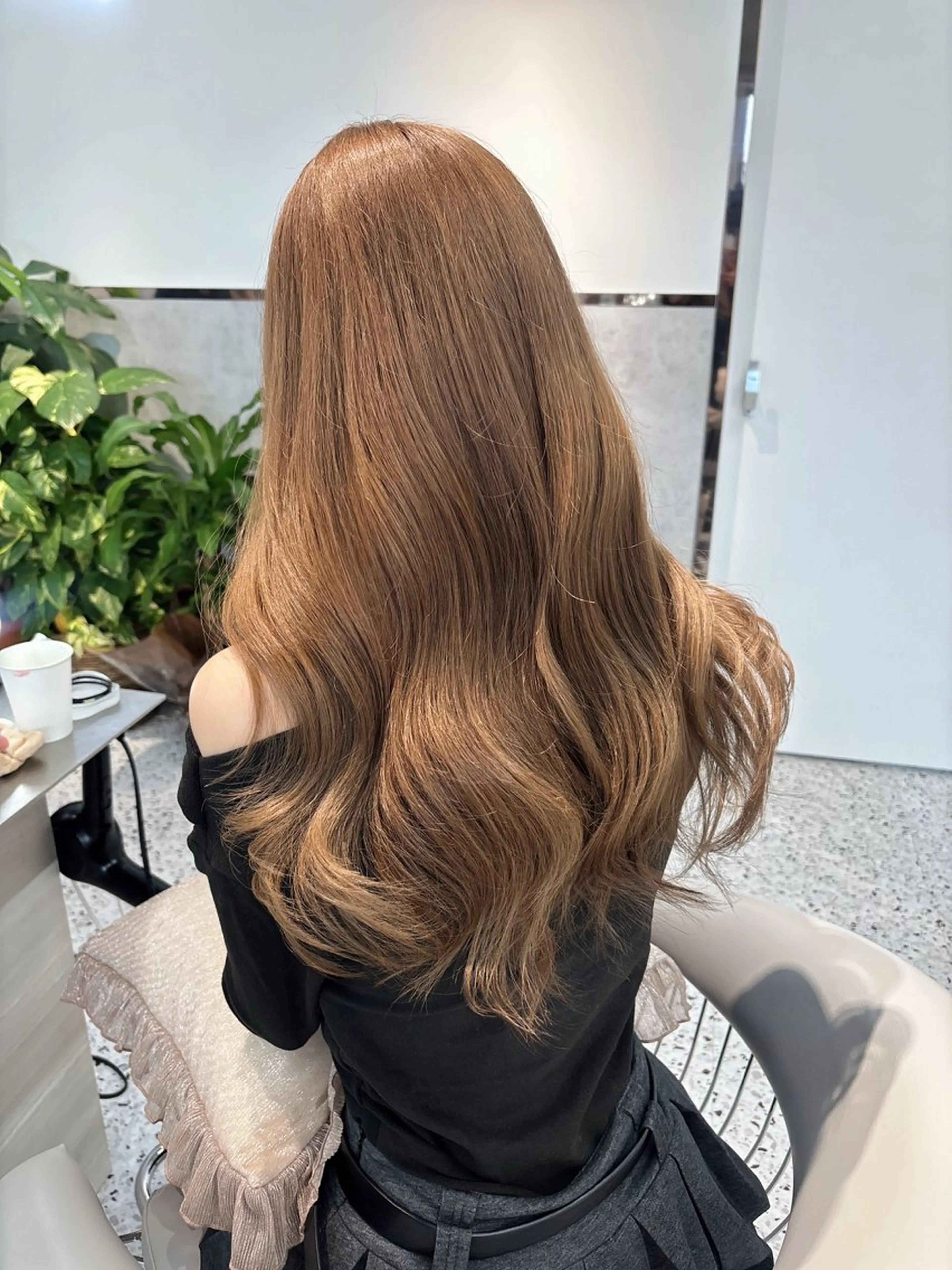 ミディアム ボブ 韓国風ヘア レイヤーカット トリートメント ヘアカラー rina／ベージュ ワンホン/韓国ヘアのヘアスタイル