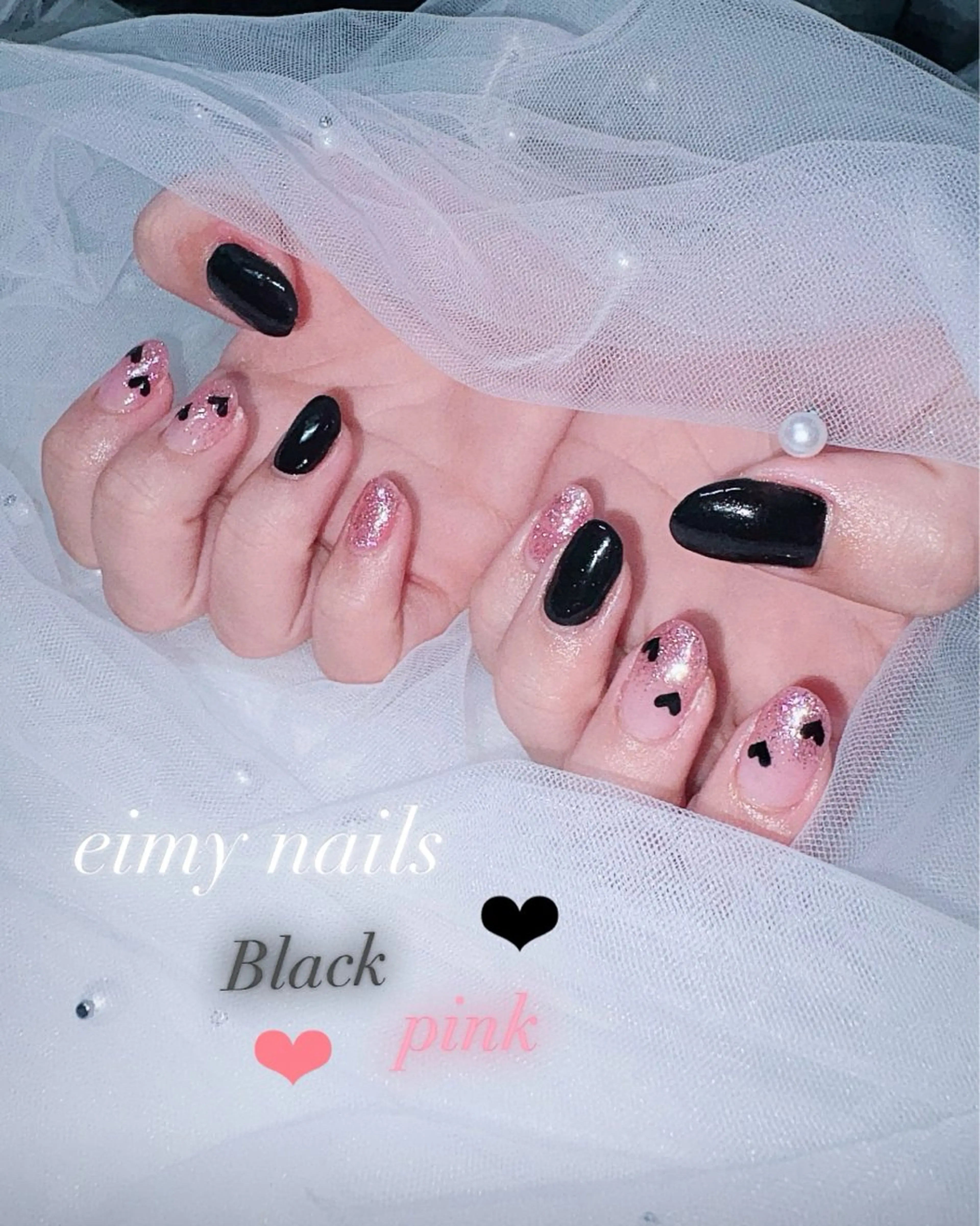 ネイル アートネイル フラッシュネイル グラデーション ハート ラメ(グリッター) ハンドネイル 🤍eimy nails🤍所属・eimy nails♡のネイルデザイン