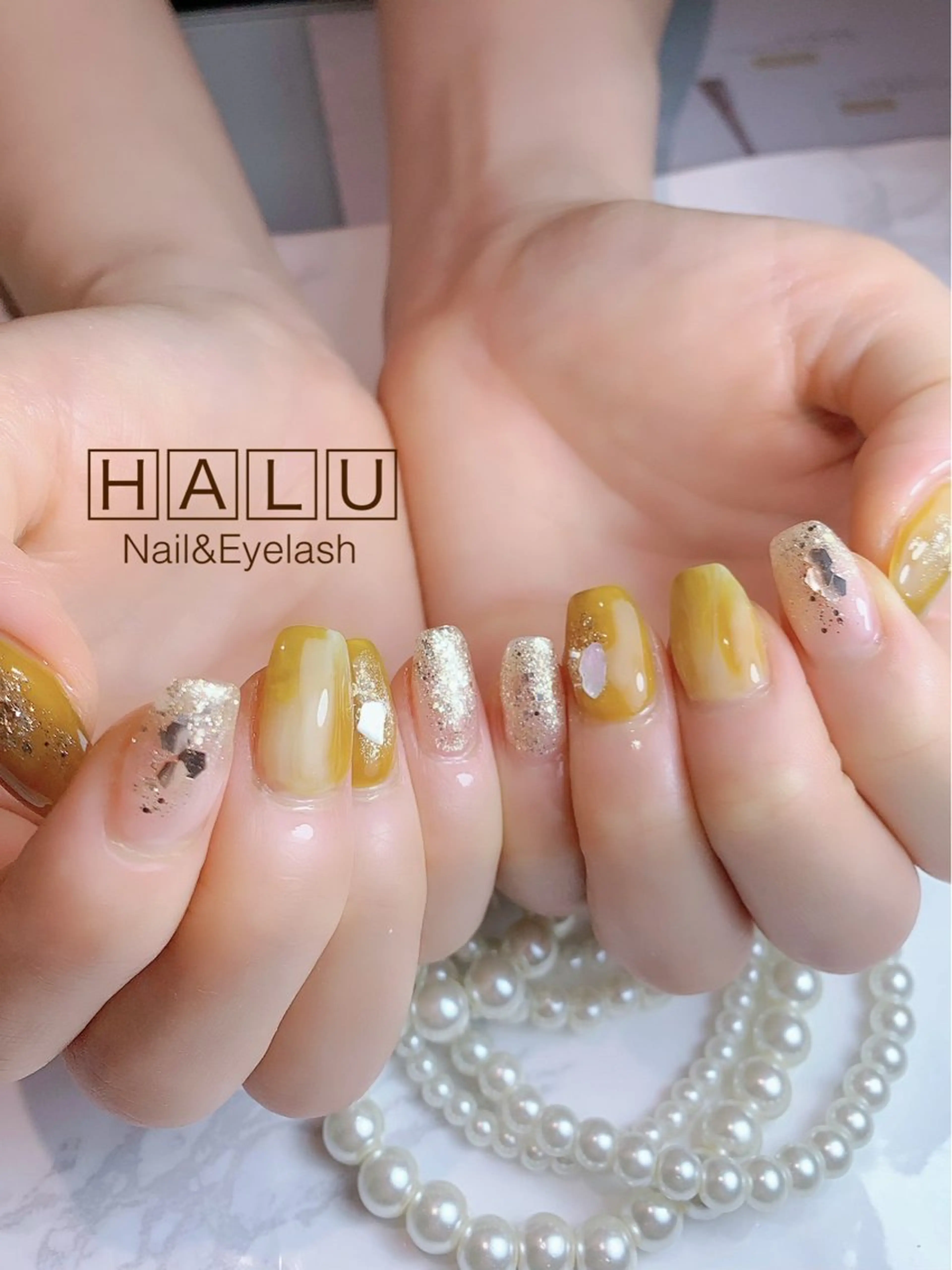 ネイル ゴールド HALU ハルのネイルデザイン