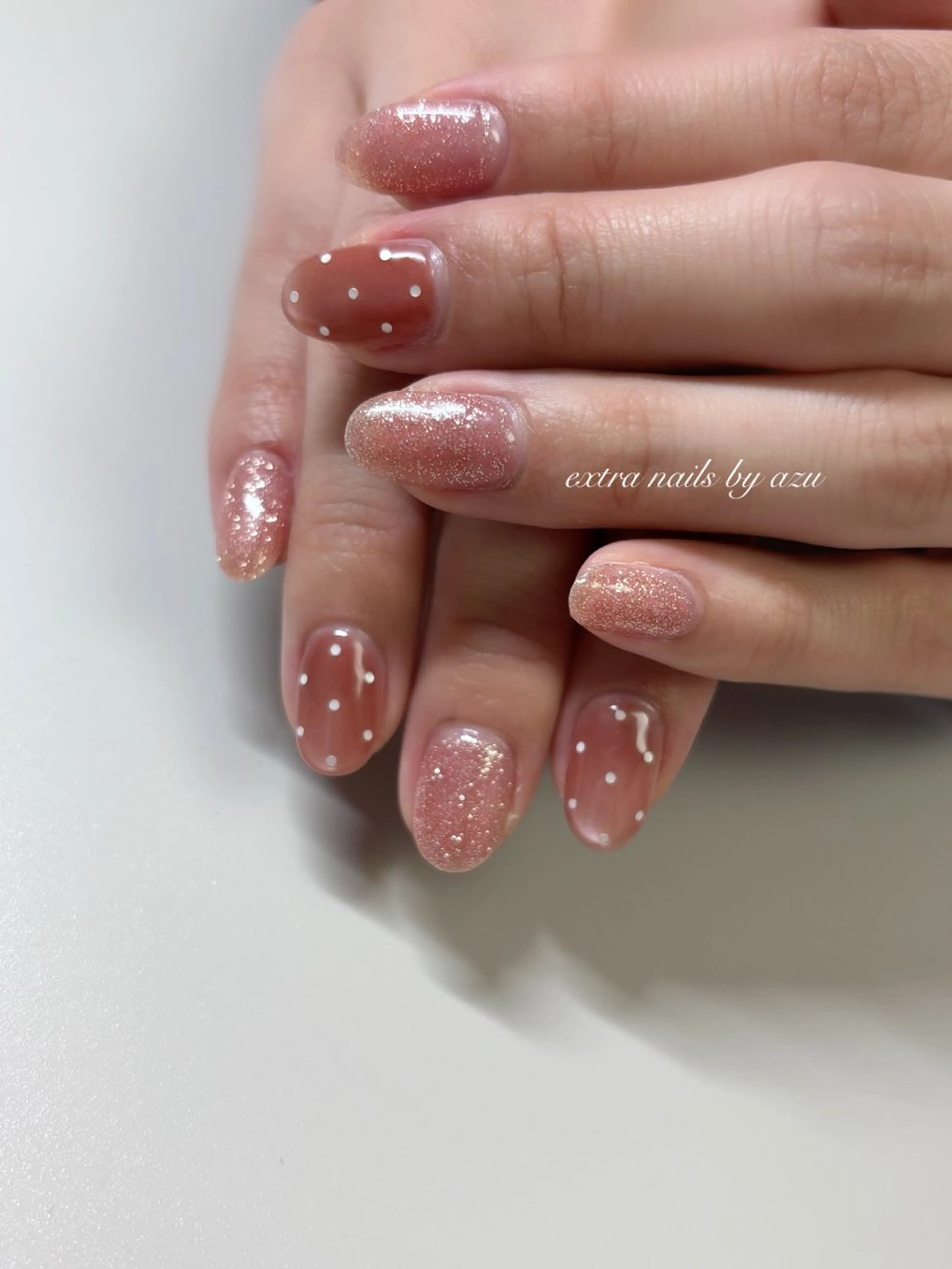 ネイル ドット バレンタイン ハンドネイル extranails ／lemellaのネイルデザイン