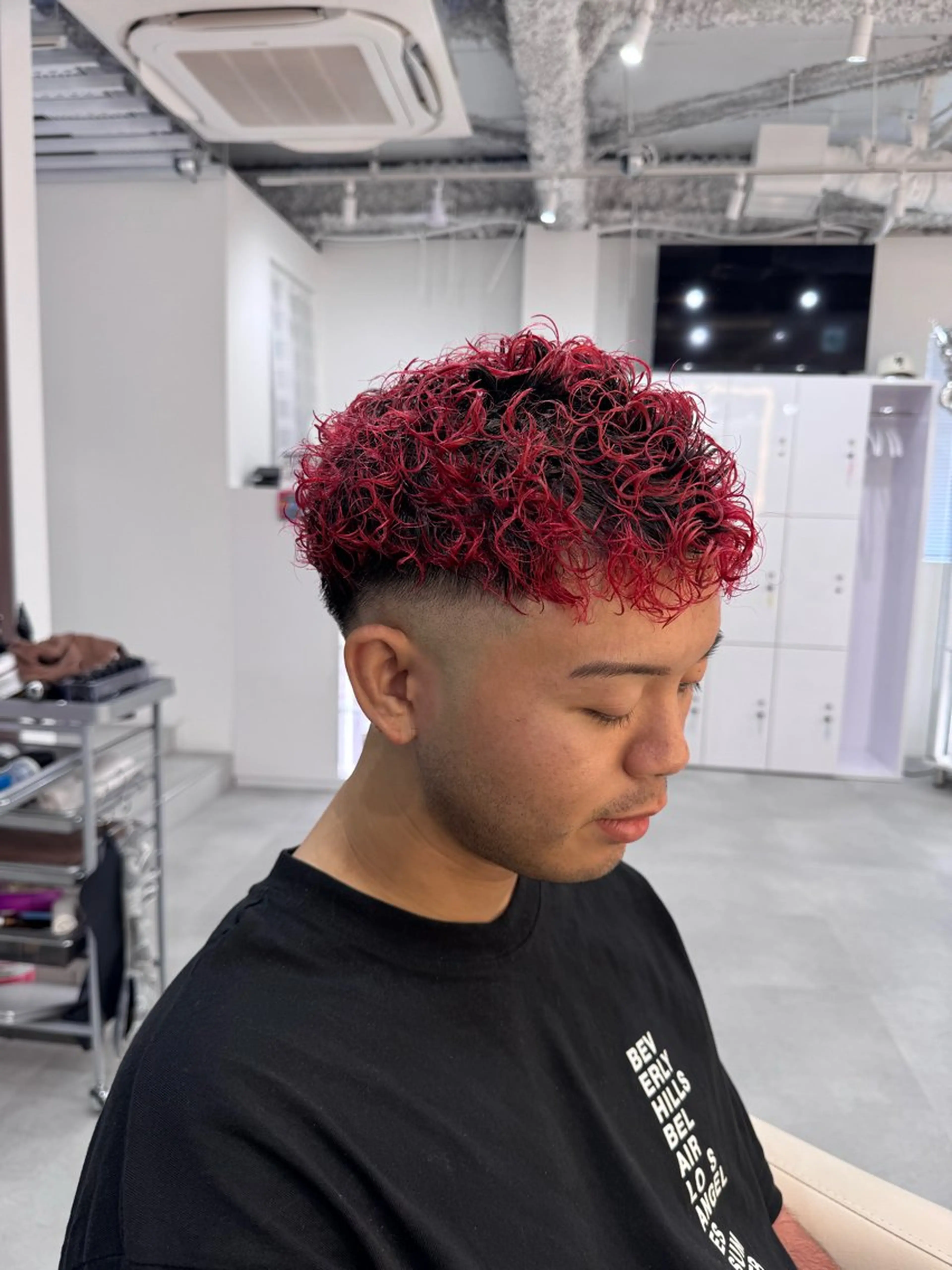 ショート パーマ メンズ R/🤎 パーマ&ブリーチ🔥のヘアスタイル