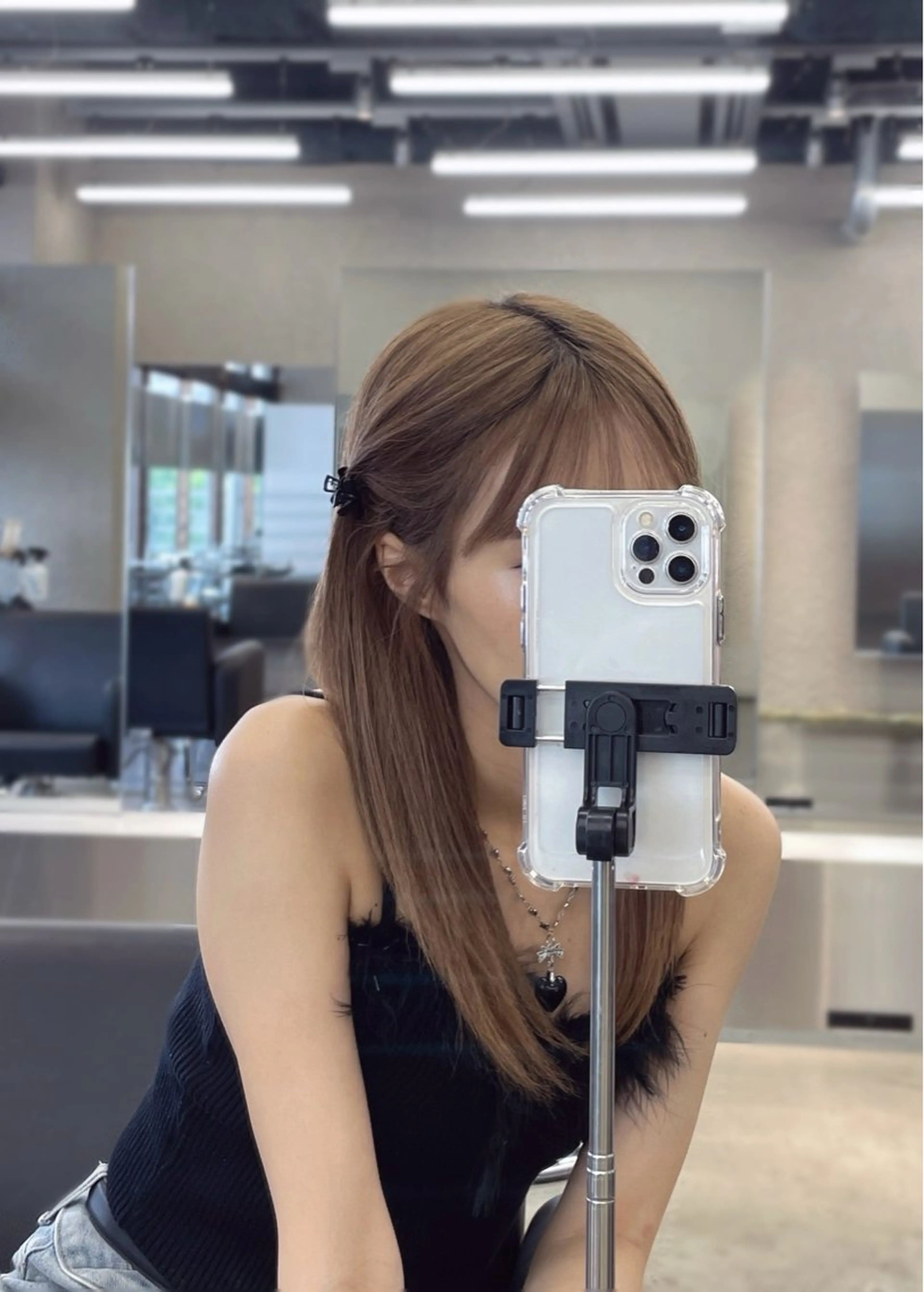 セミロング カラー ブリーチ ブラウンカラー ミルクティーブラウン 名古屋栄♡PELE/ ブリーチ/ハイトーンのヘアスタイル