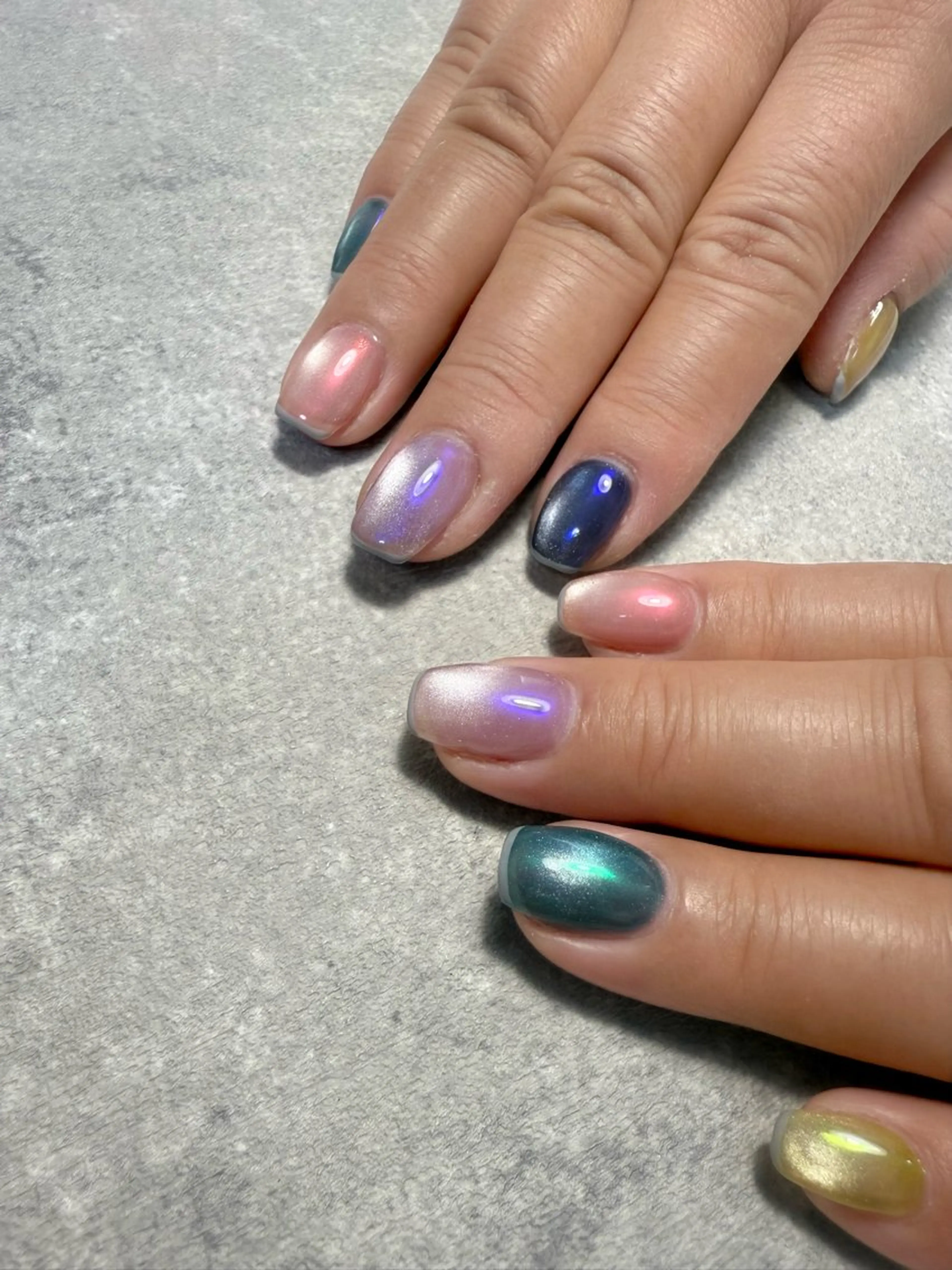 ネイル キラキラネイル マグネットネイル 春ネイル 北小岩ネイリスト吉田 由圭のネイルデザイン