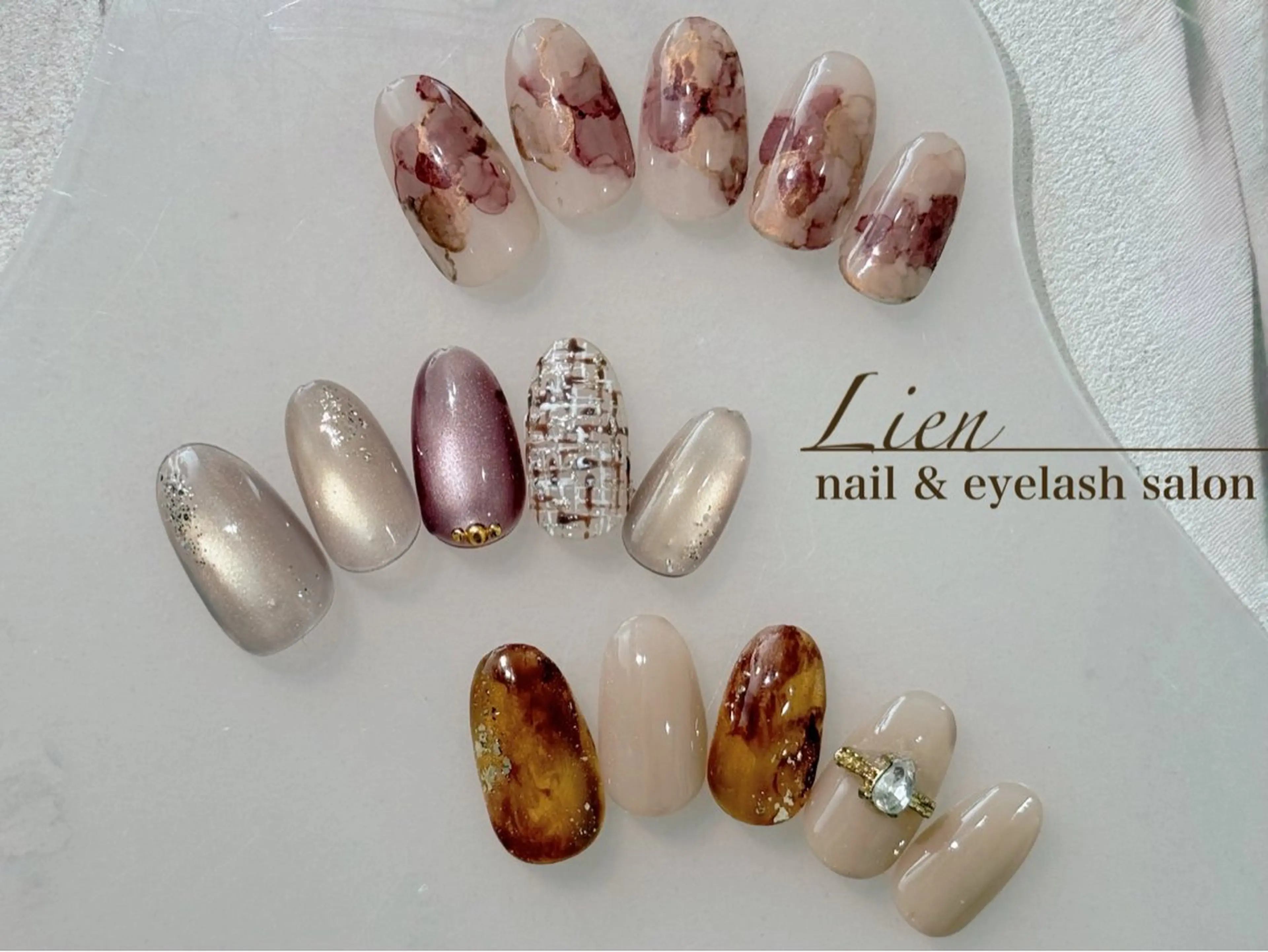 ネイル 長さ出し フットネイル フレンチネイル ジェルネイル ガラスフレンチ ハンドネイル Lien（リアン） 銀座駅6分のネイルデザイン