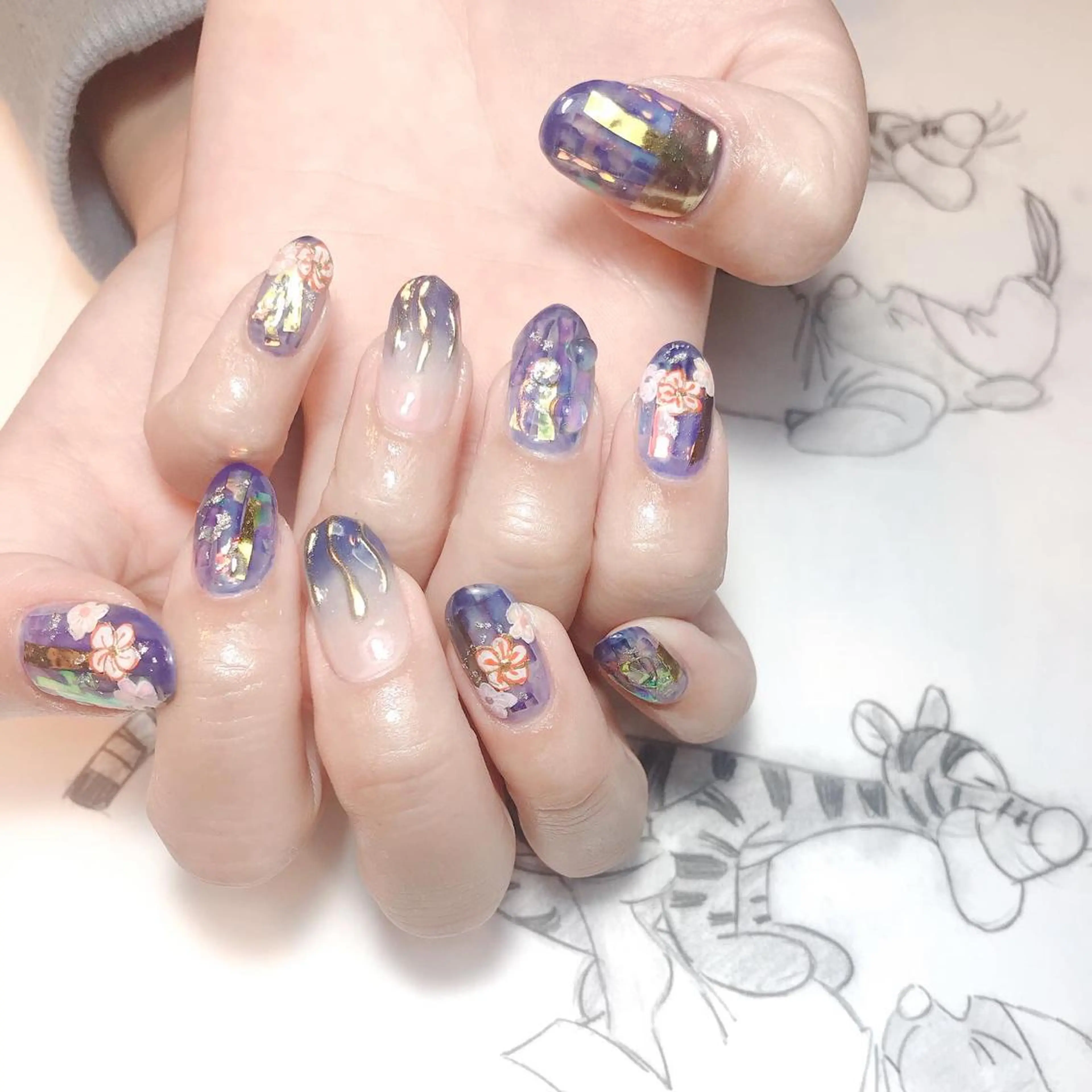 ネイル 成人式 owlnail /持込みデザイン専門のネイルデザイン