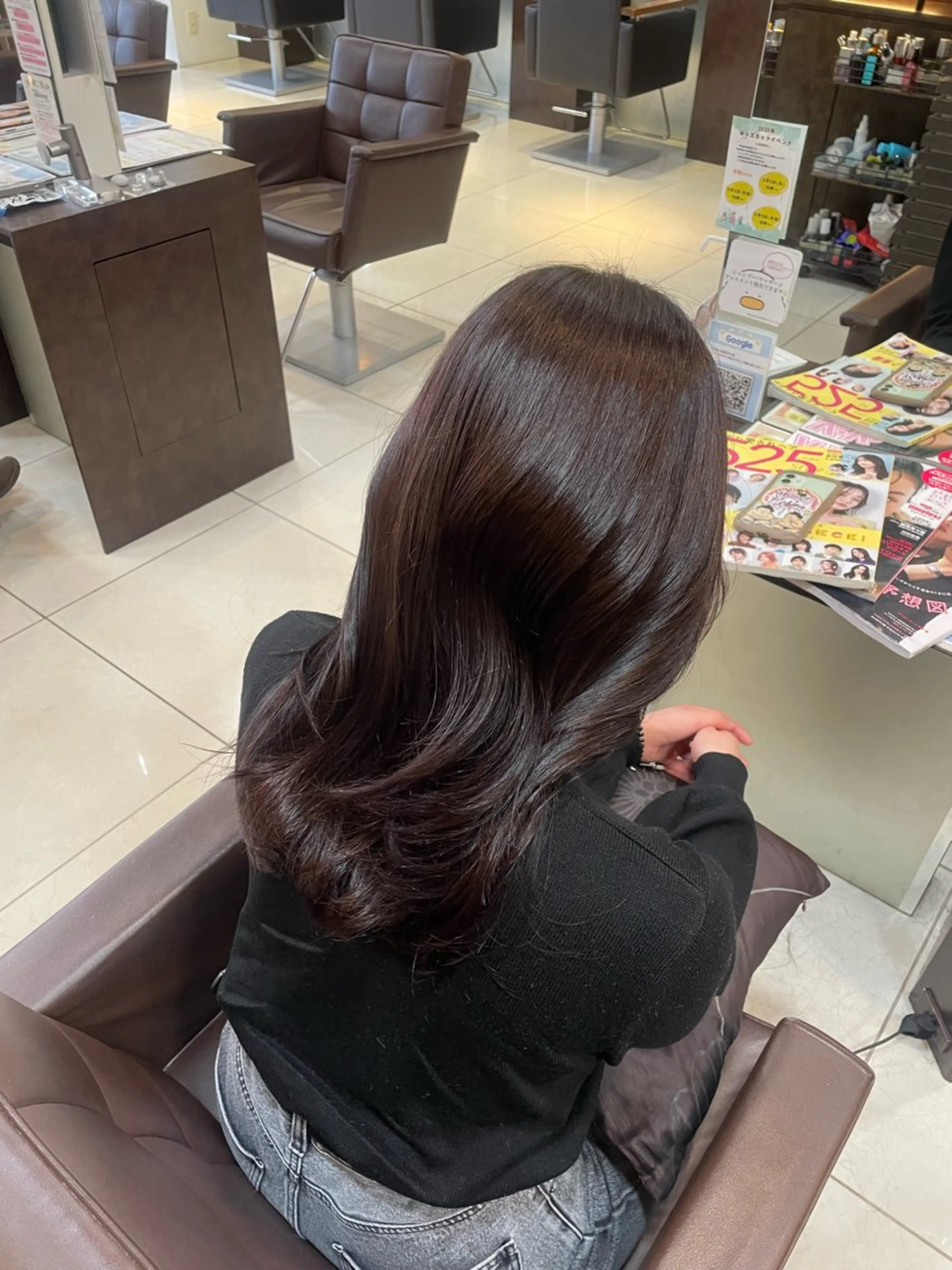 セミロング カラー 🤎韓国ヘア ベージュ まゆか🤎のヘアスタイル