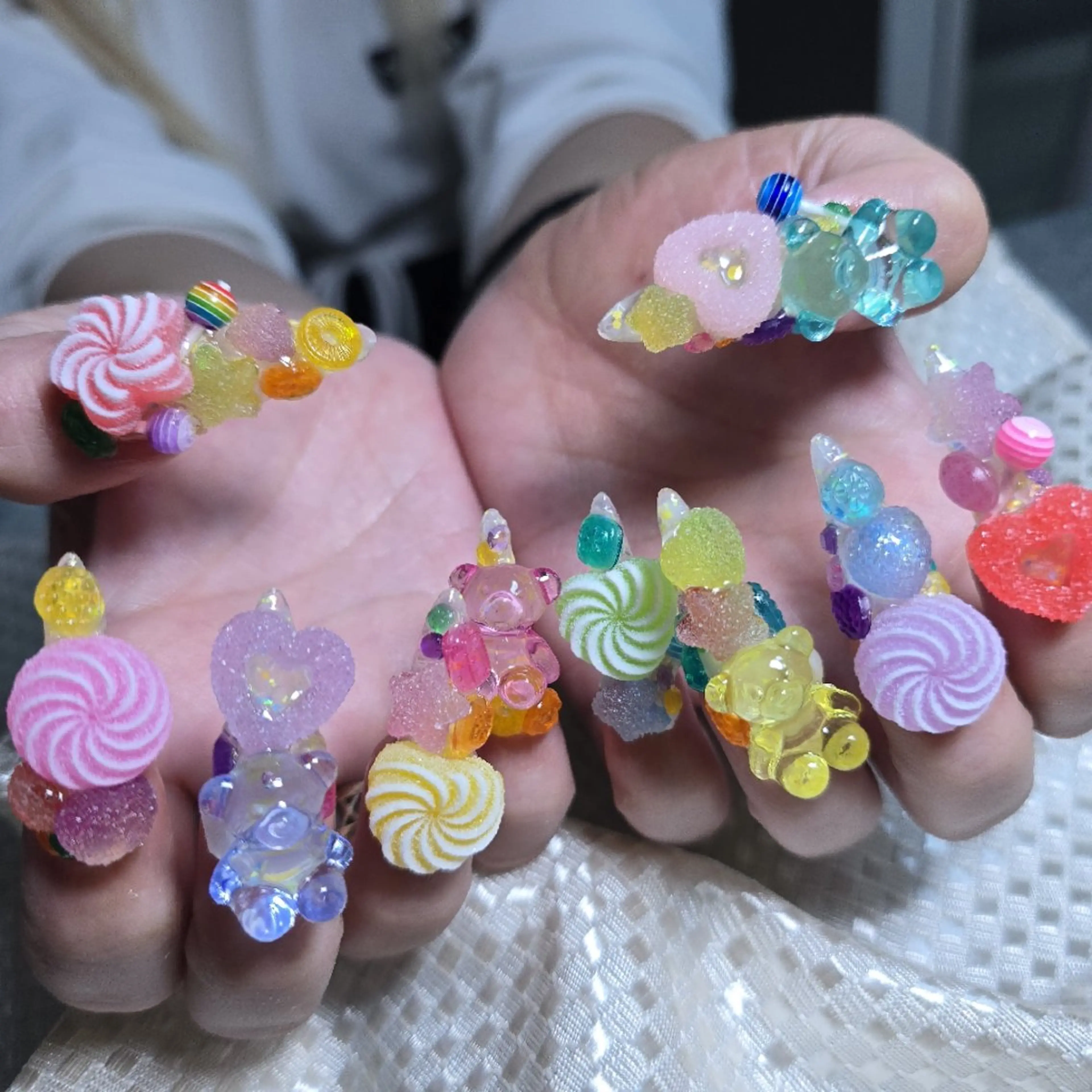ネイル ロングネイル 持ち込み もるみちゅ nail‪＆ジャグアのネイルデザイン