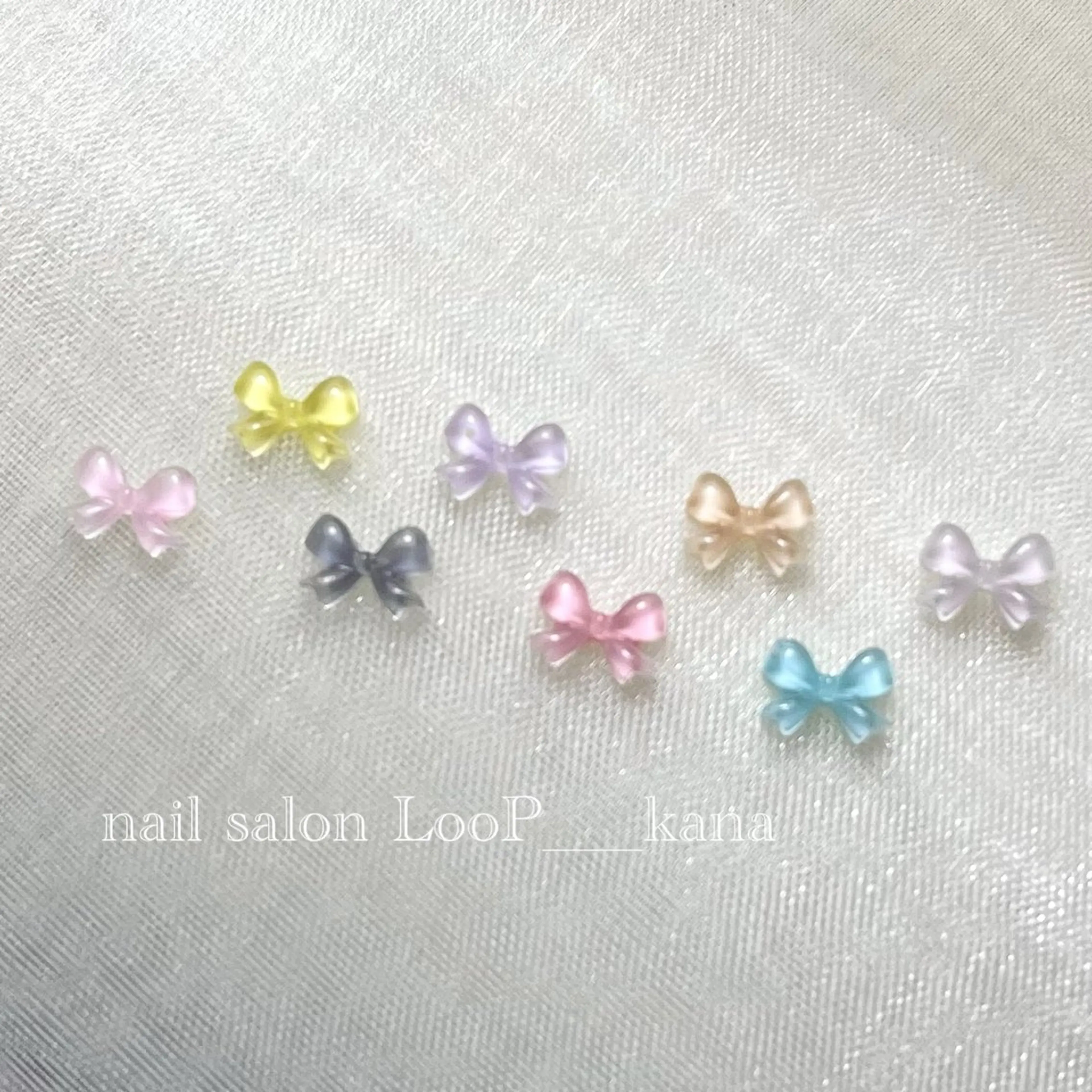 ネイル リボン ハンドネイル ネイルモデル募集中 LooP-kanaのネイルデザイン