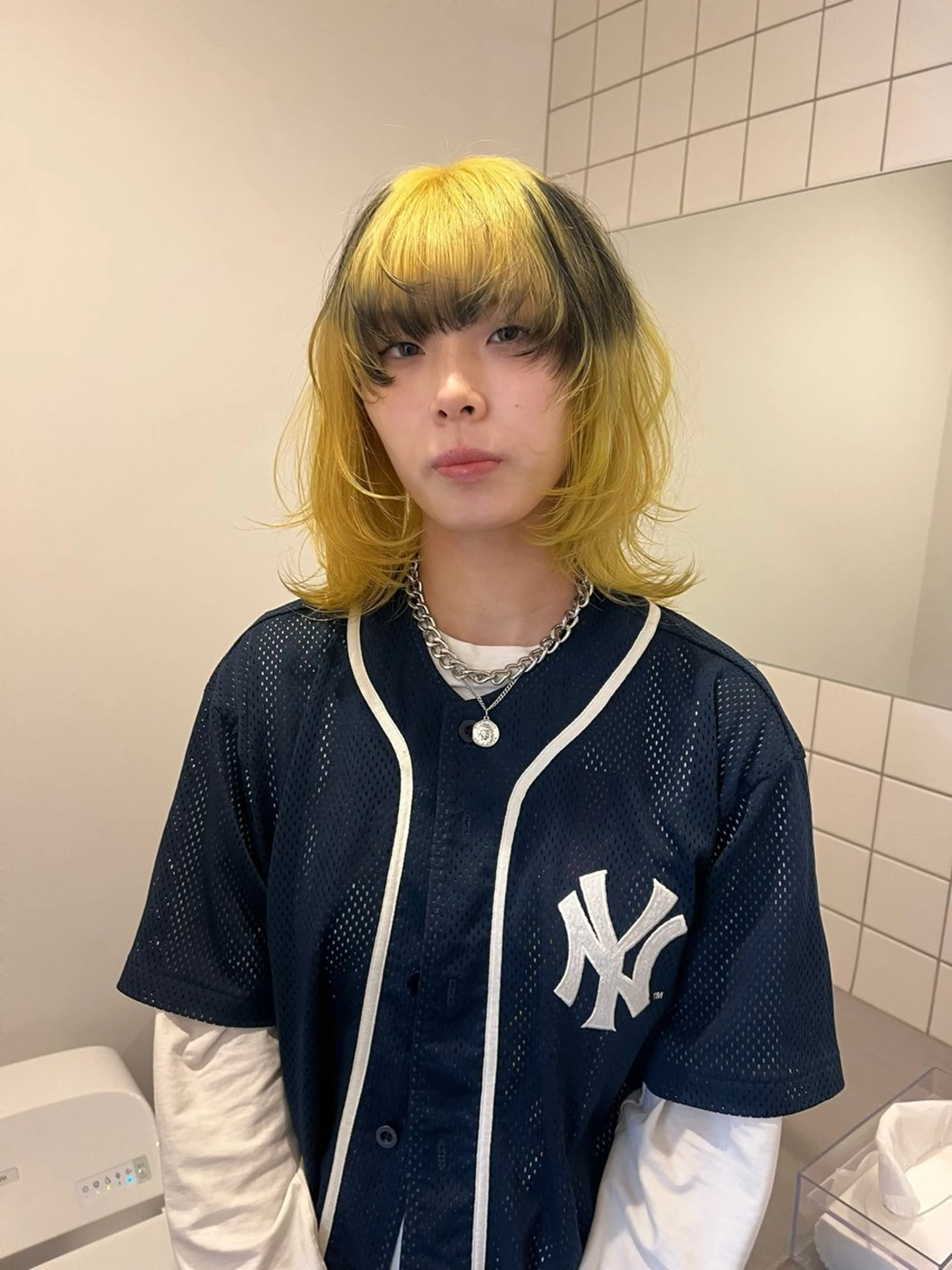 ミディアム ヘアカラー 舟橋耀/ブリーチカラ ー/レイヤーカットのヘアスタイル