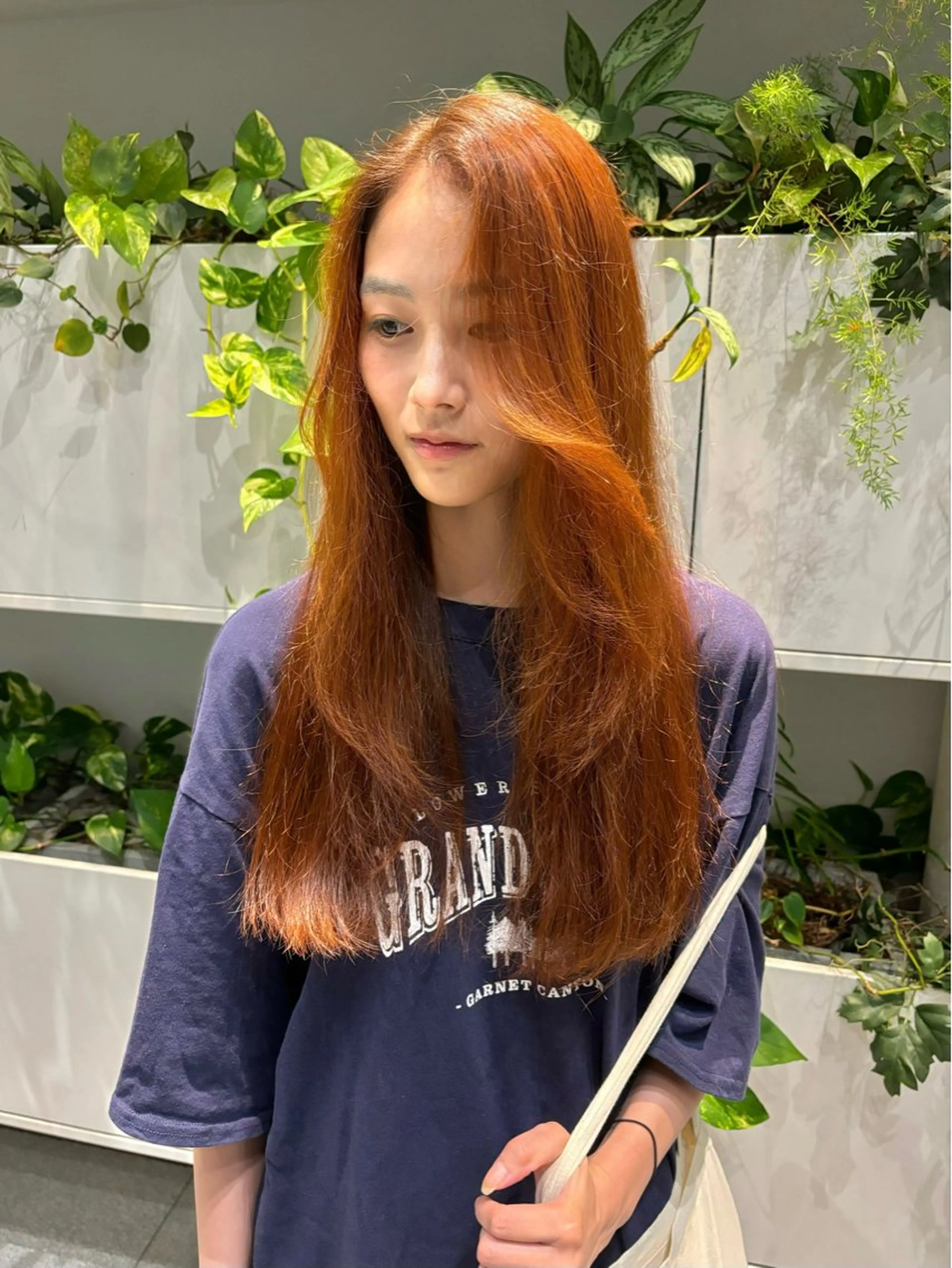 ロング カラー ベージュカラー オレンジ オレンジベージュ カット ヘアカラー トリートメント くさかみさき🌼暖色 /耳つぼ/オタク🌼のヘアスタイル