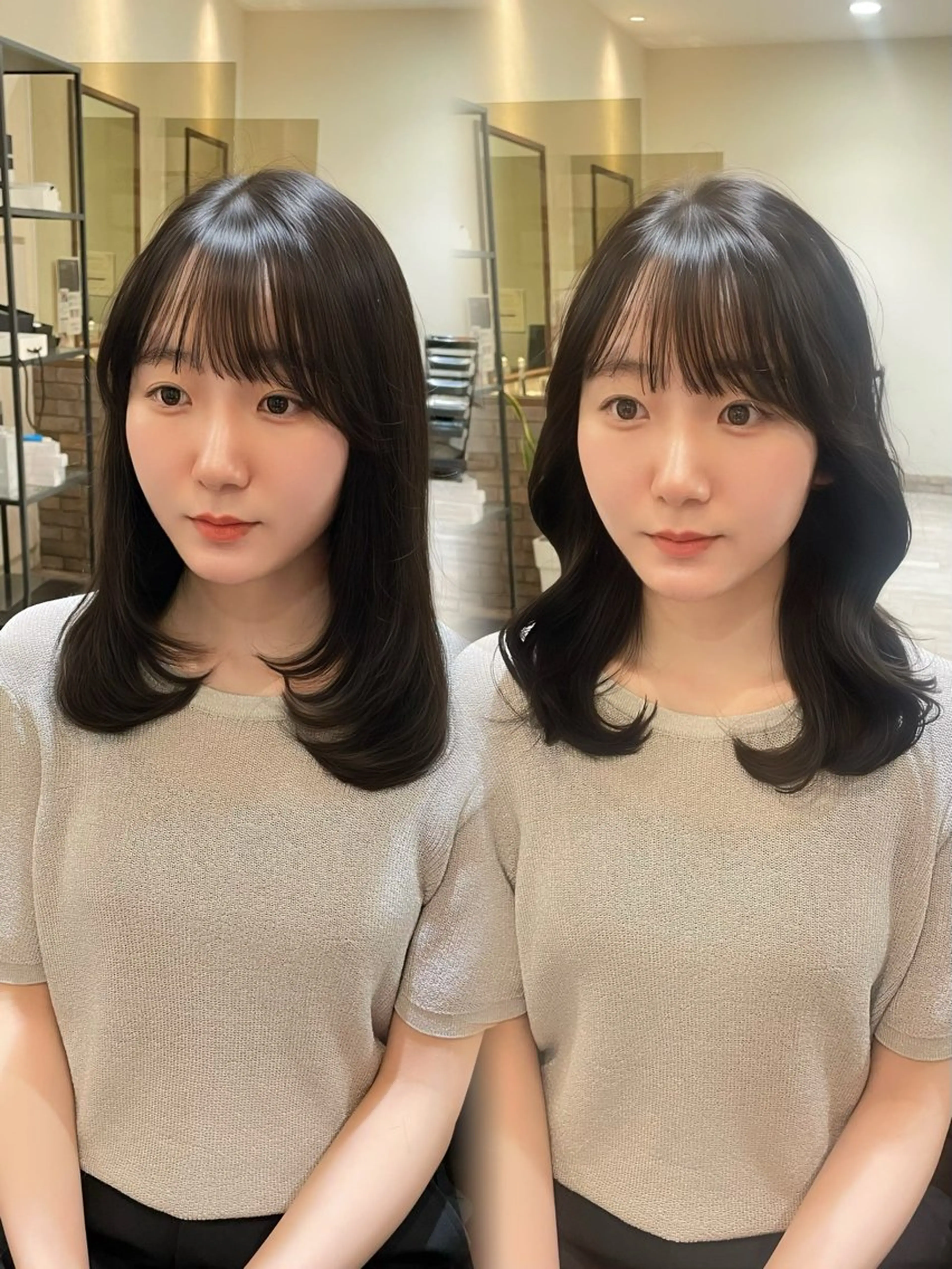 セミロング レイヤーカット hiyori /韓国ヘアのヘアスタイル