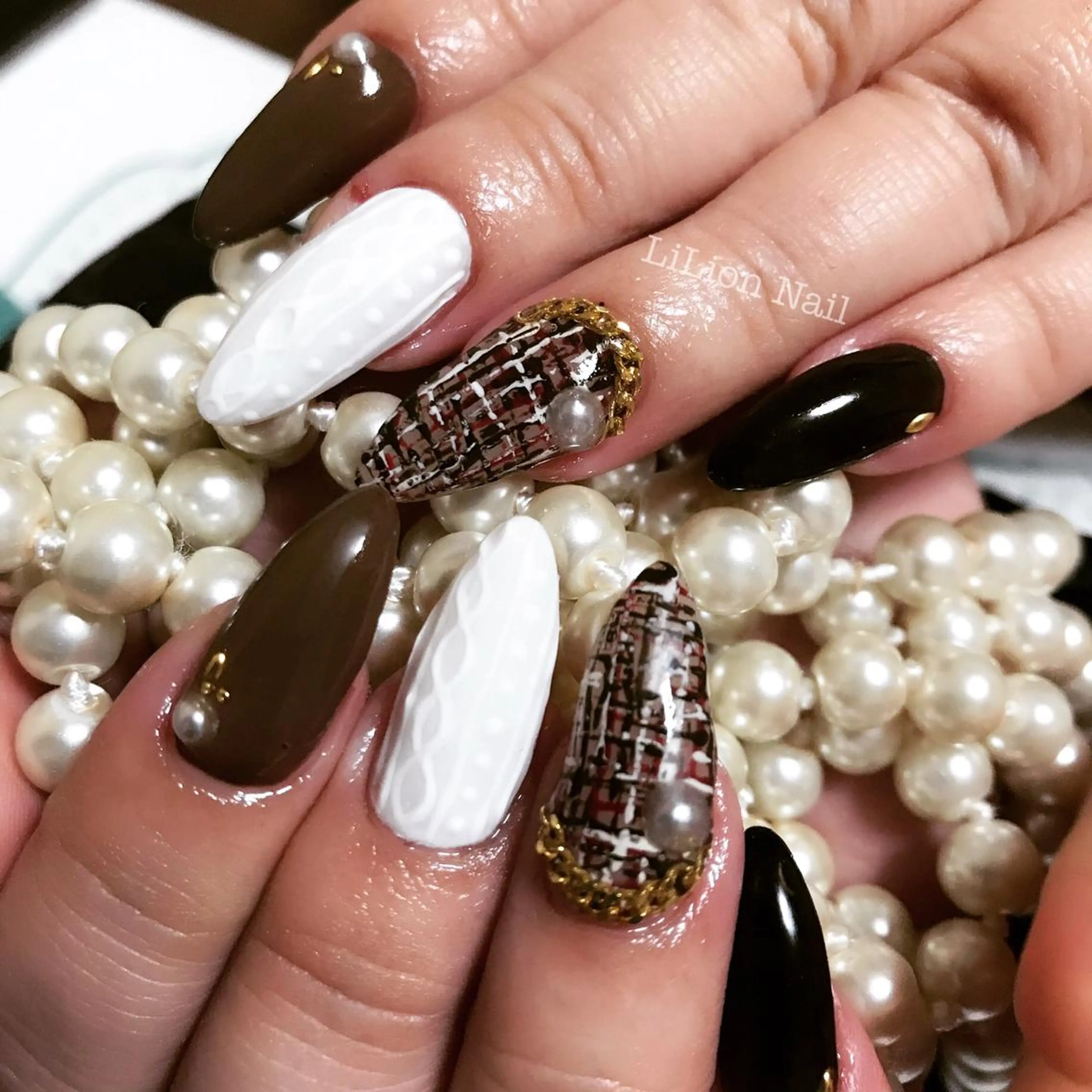 ネイル ブラウン ツイードネイル その他(ネイル) LiLion Nail所属・LiLion Nailのネイルデザイン