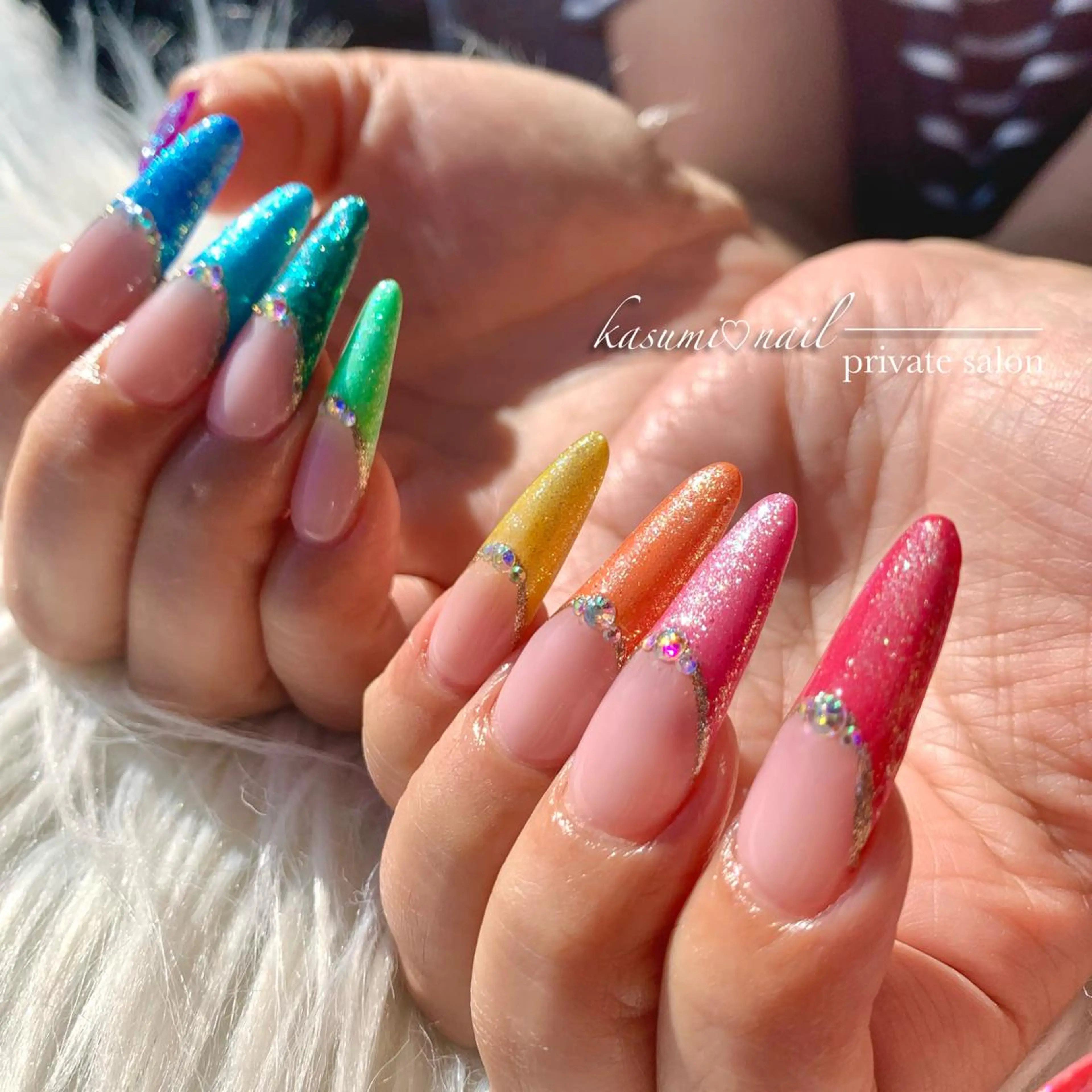 ネイル アートネイル フットネイル フレンチネイル ロングネイル マグネットネイル KASUMI♡ Nailのネイルデザイン