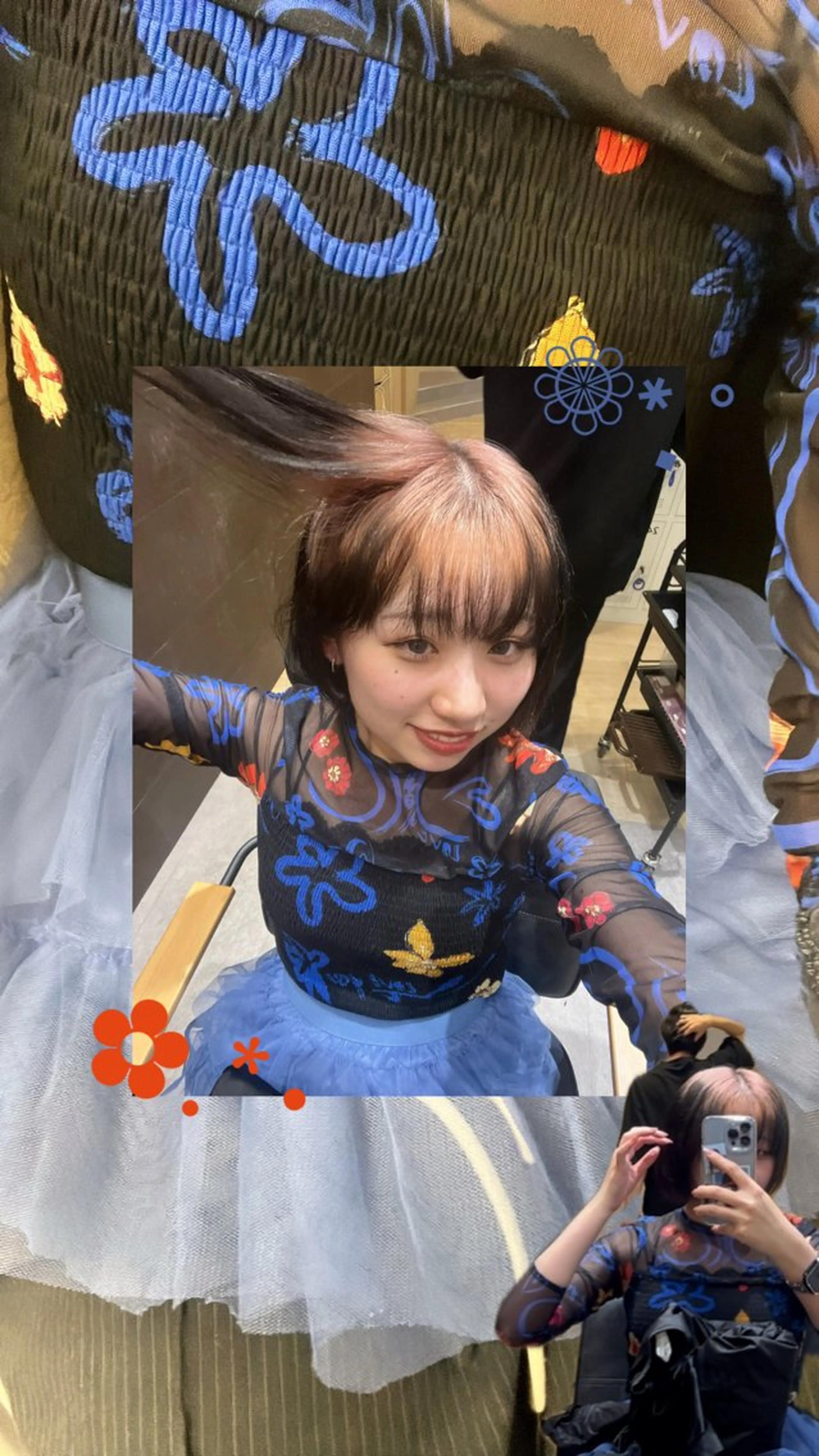 ミディアム カラー 岡山ハイトーン・ ルーツカラー/こもものヘアスタイル