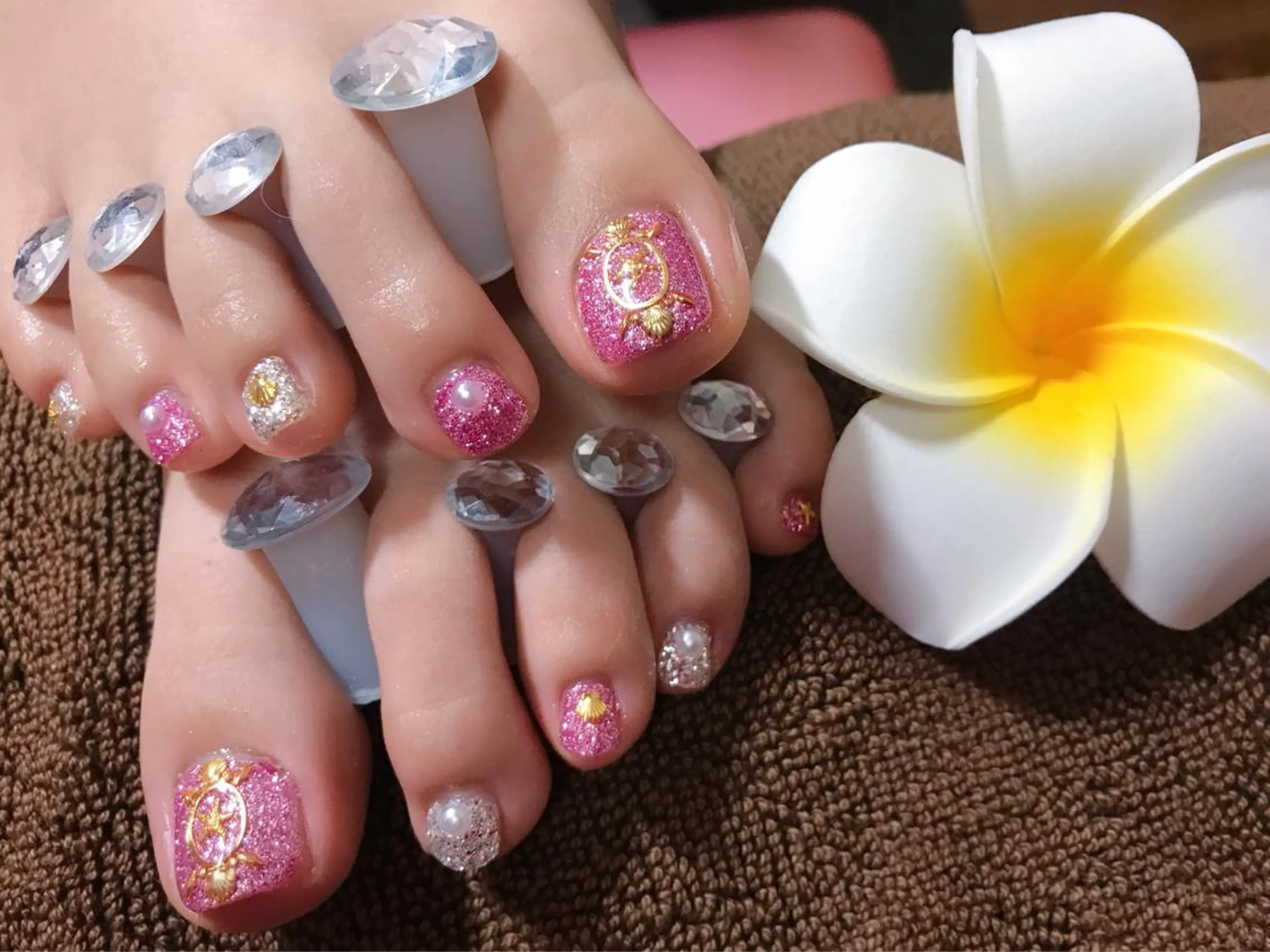 ネイル ピンク フットネイル Nail Salon macherieのネイルデザイン